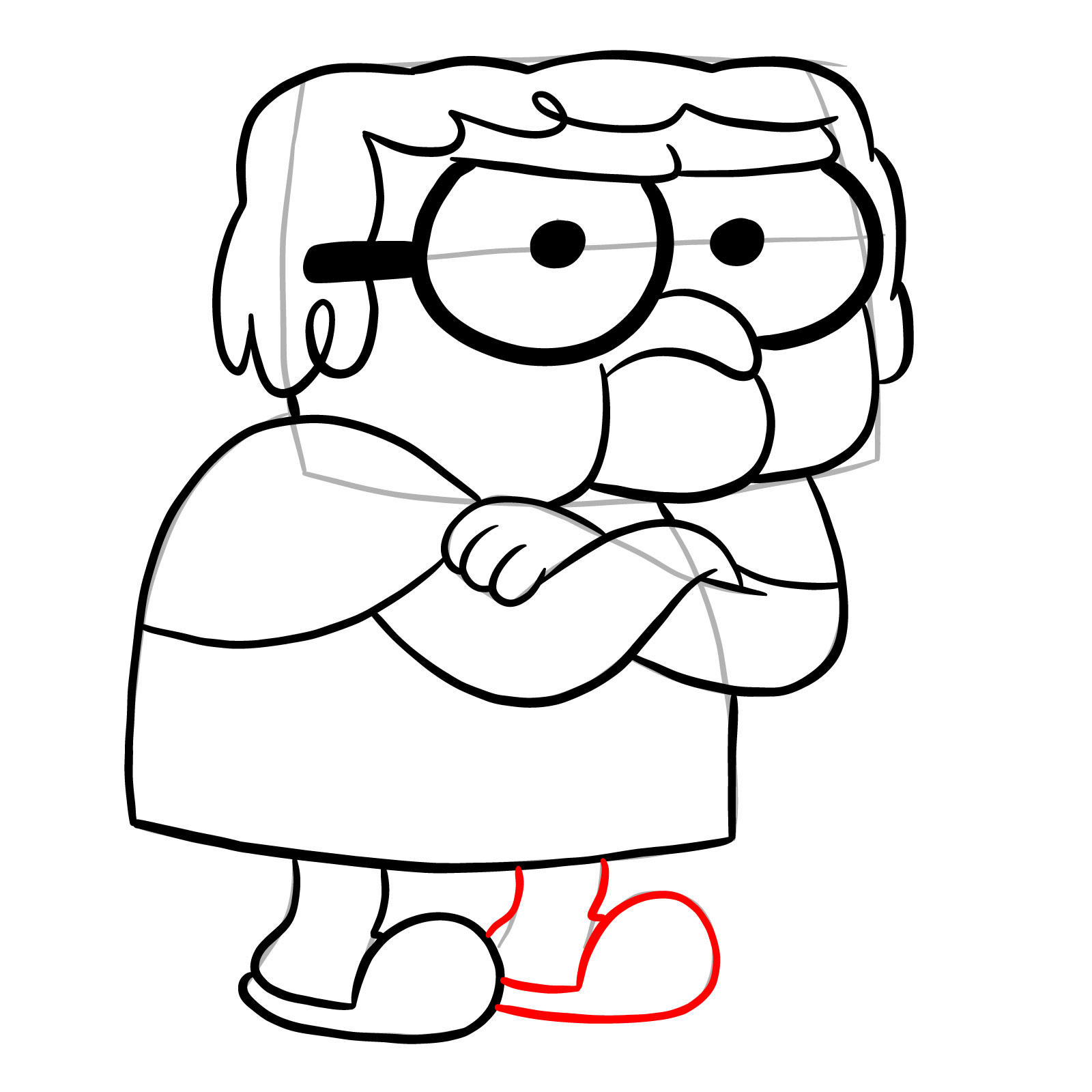 How to draw Gramma from Big City Greens - step 23