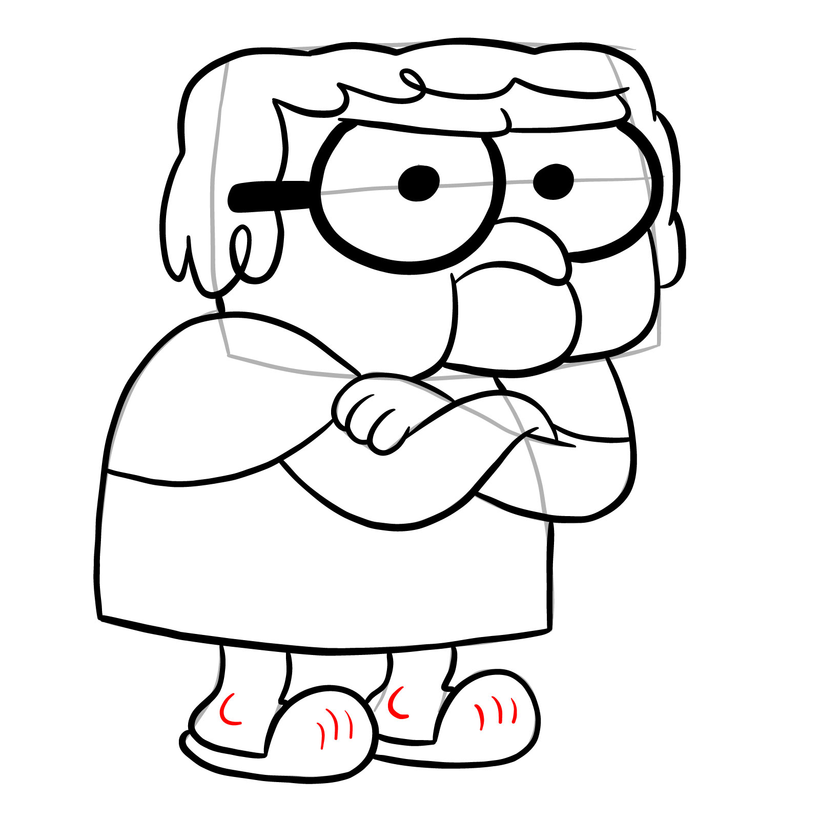 How to draw Gramma from Big City Greens - step 24