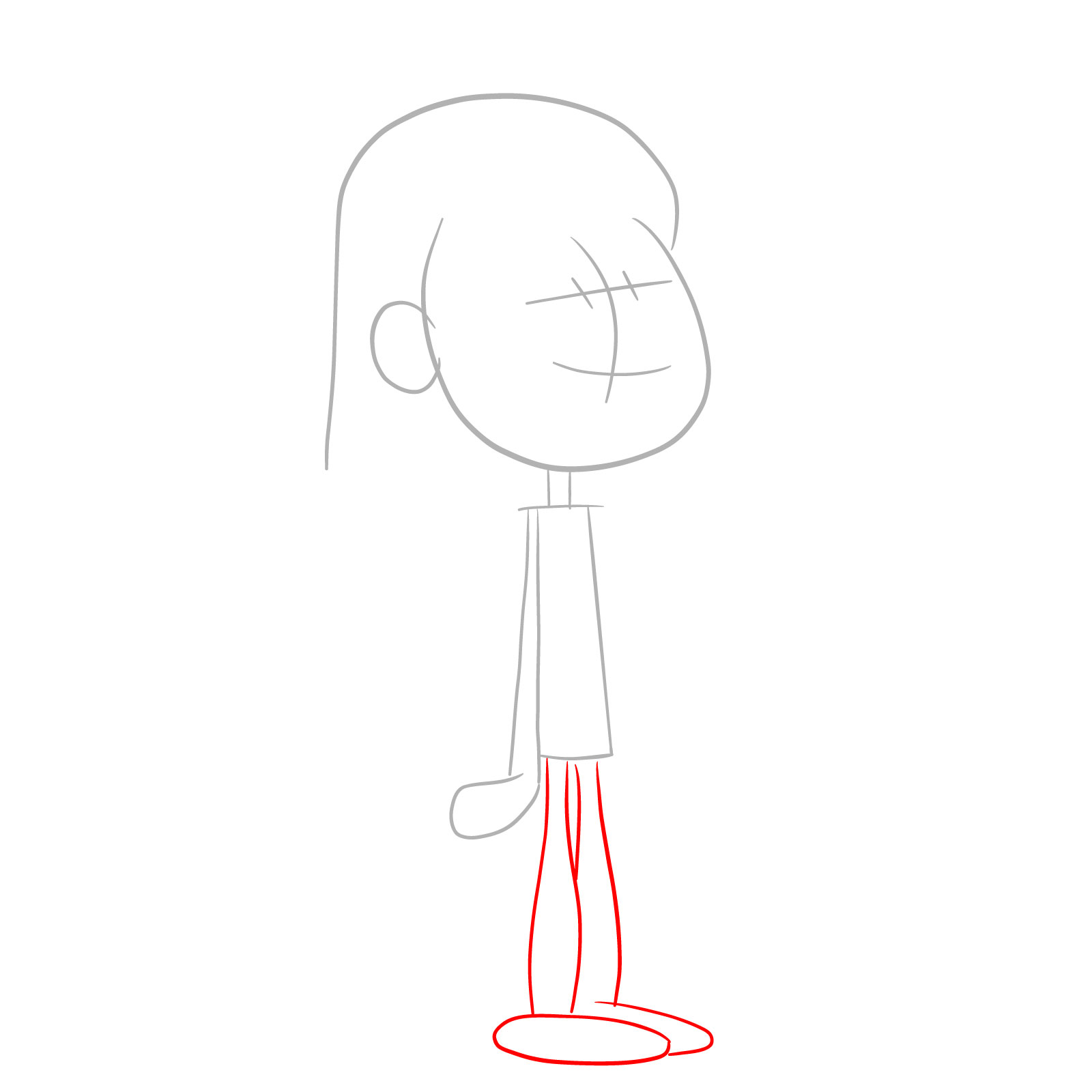 How to draw Leni Loud (The Loud House) - step 03