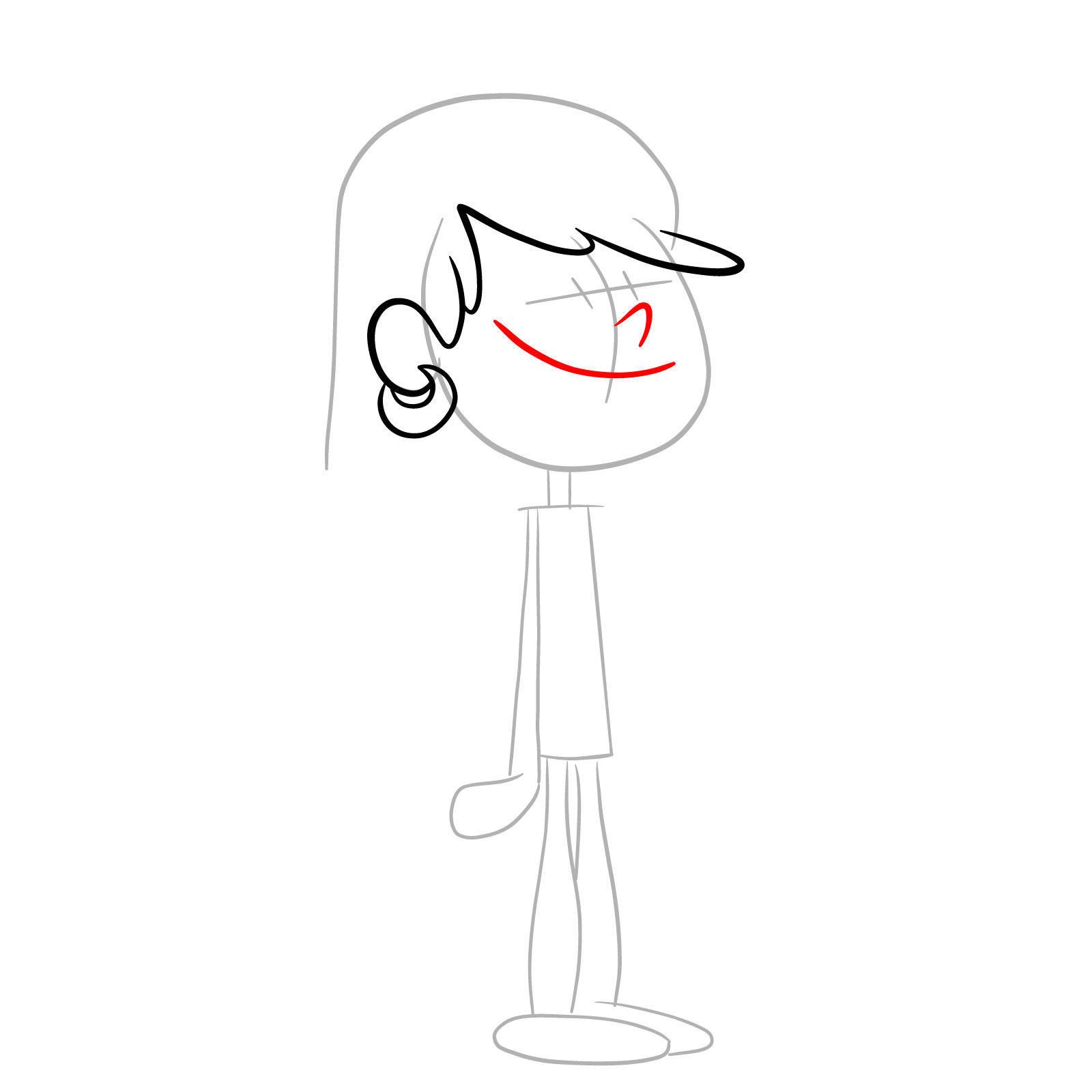 How to draw Leni Loud (The Loud House) - step 06