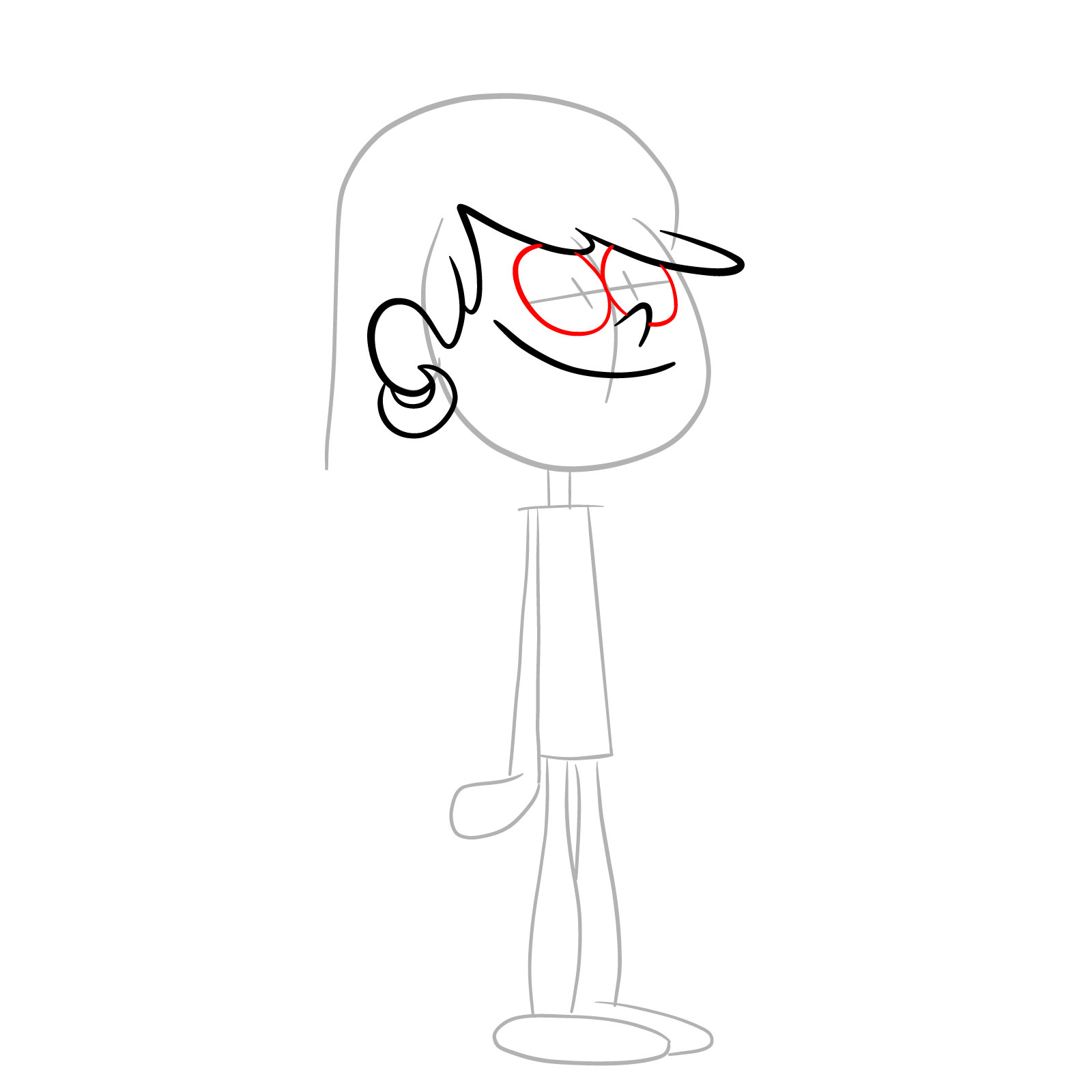 How to draw Leni Loud (The Loud House) - step 07