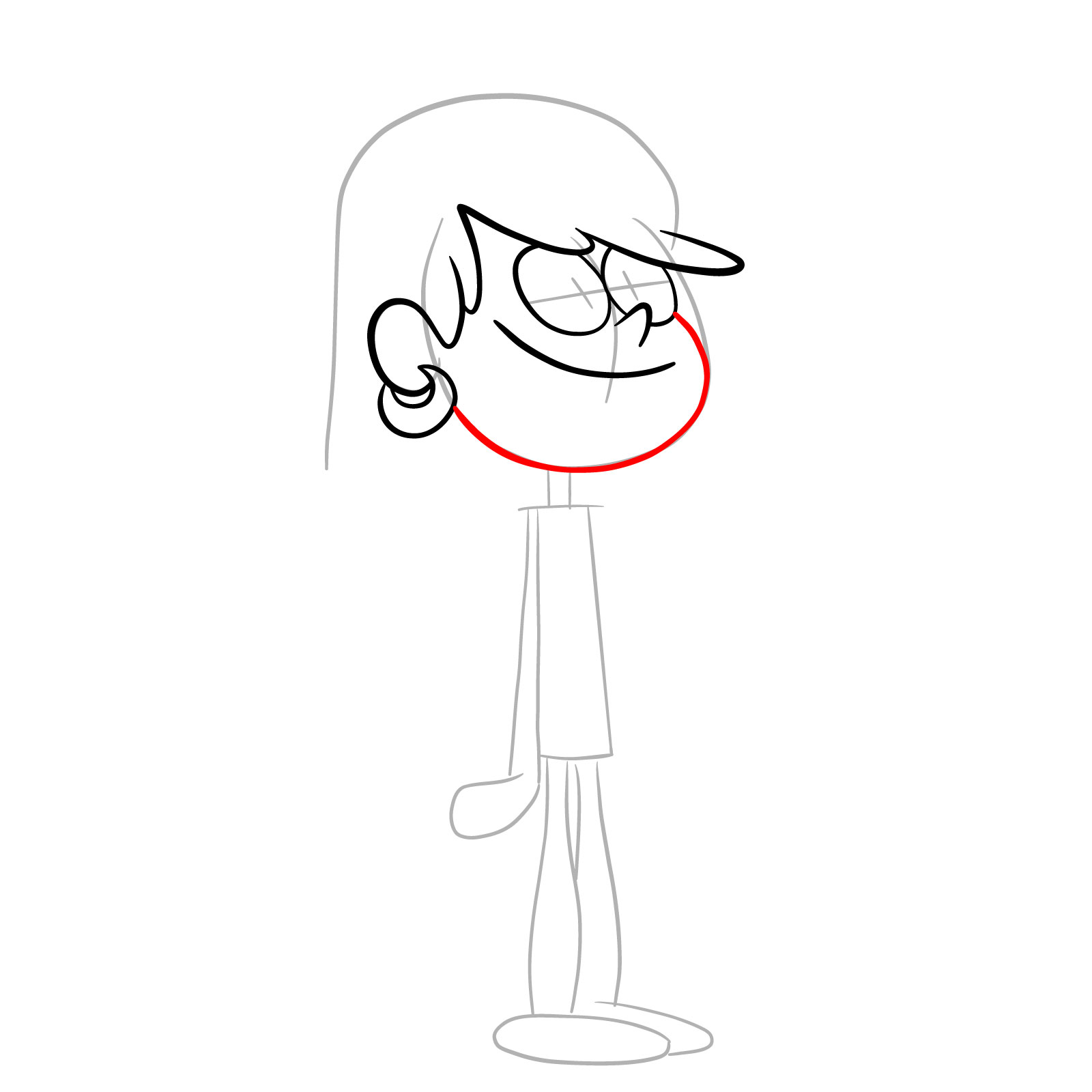 How to draw Leni Loud (The Loud House) - step 08