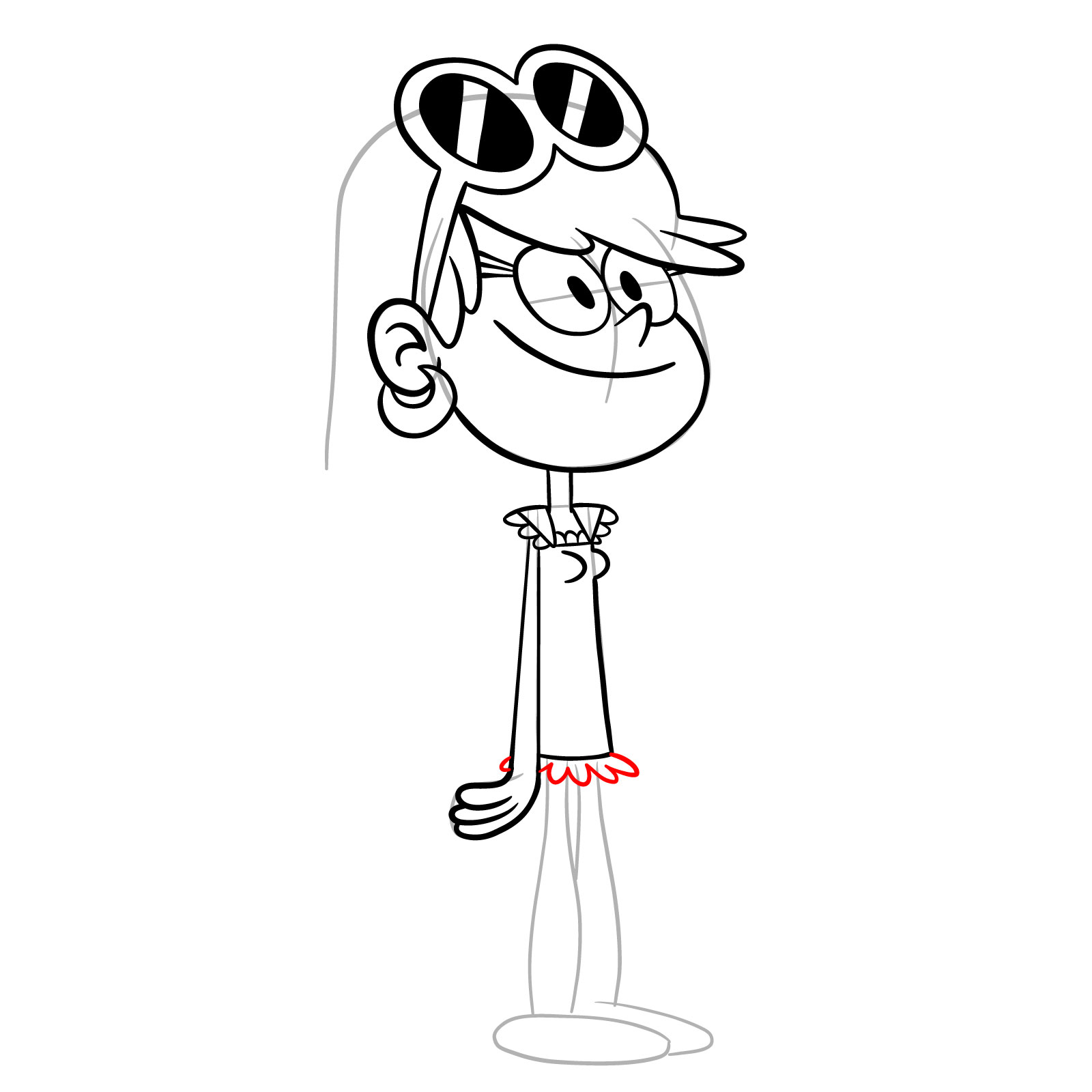 How to draw Leni Loud (The Loud House) - step 17