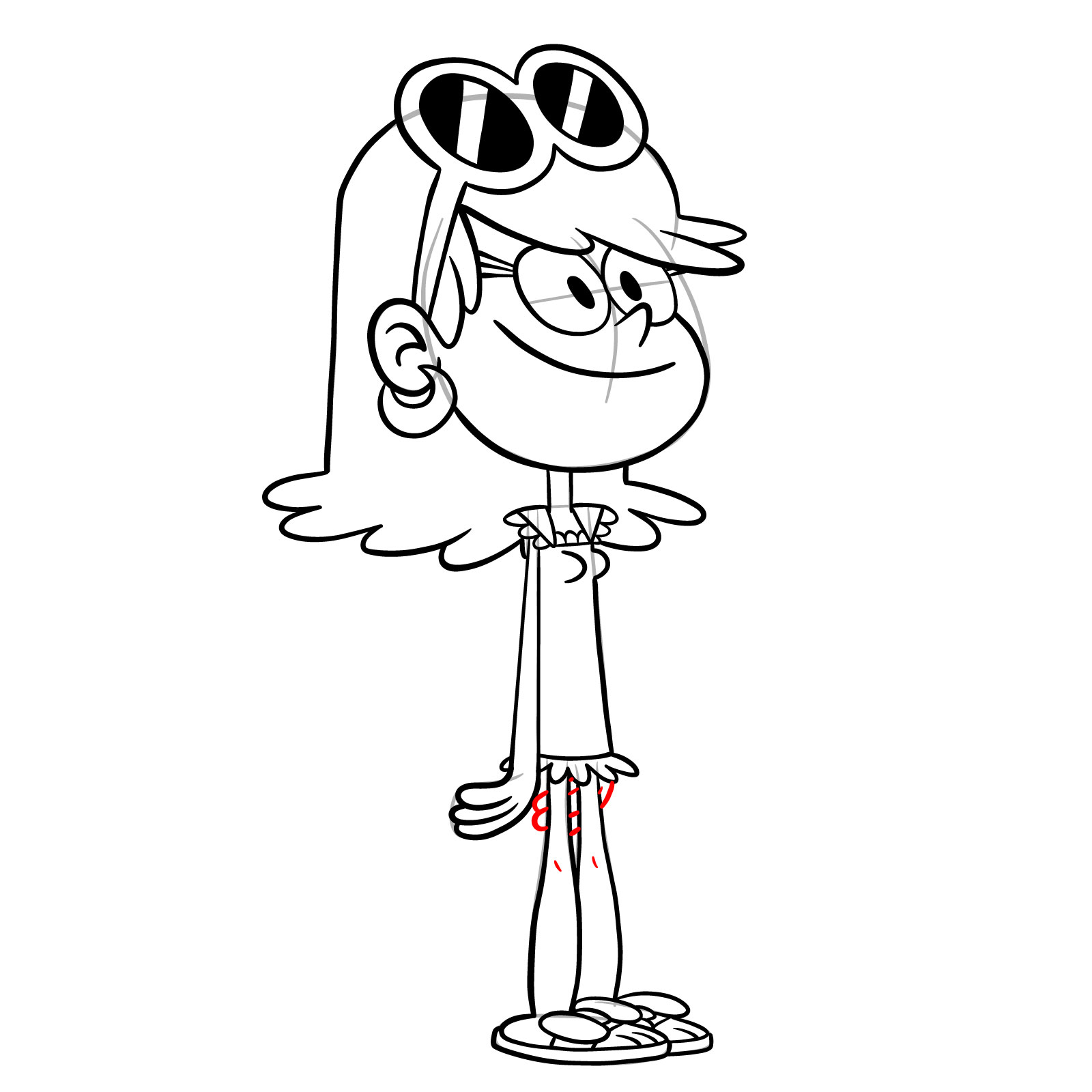 How to draw Leni Loud (The Loud House) - step 26
