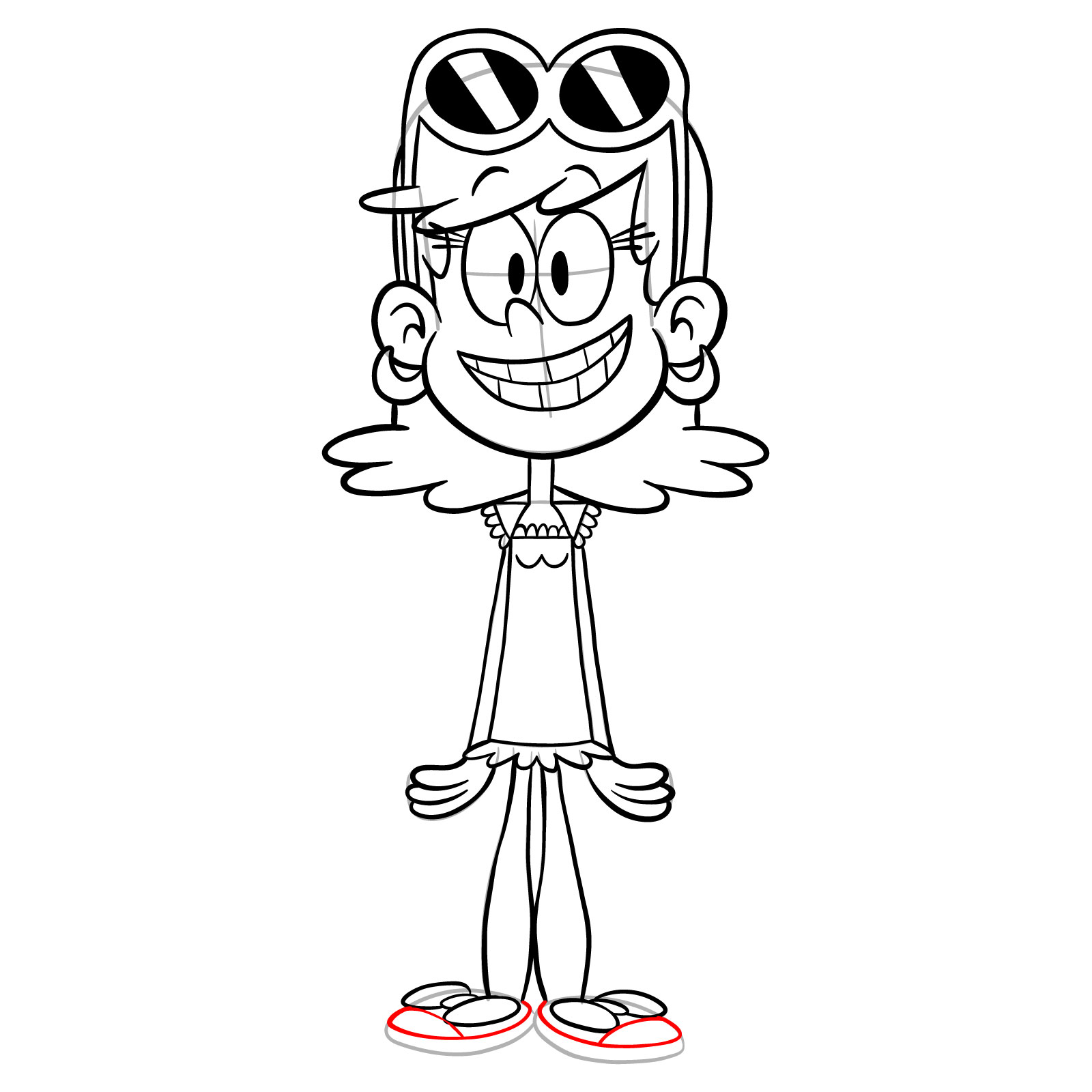 How to draw smiling Leni Loud - step 26