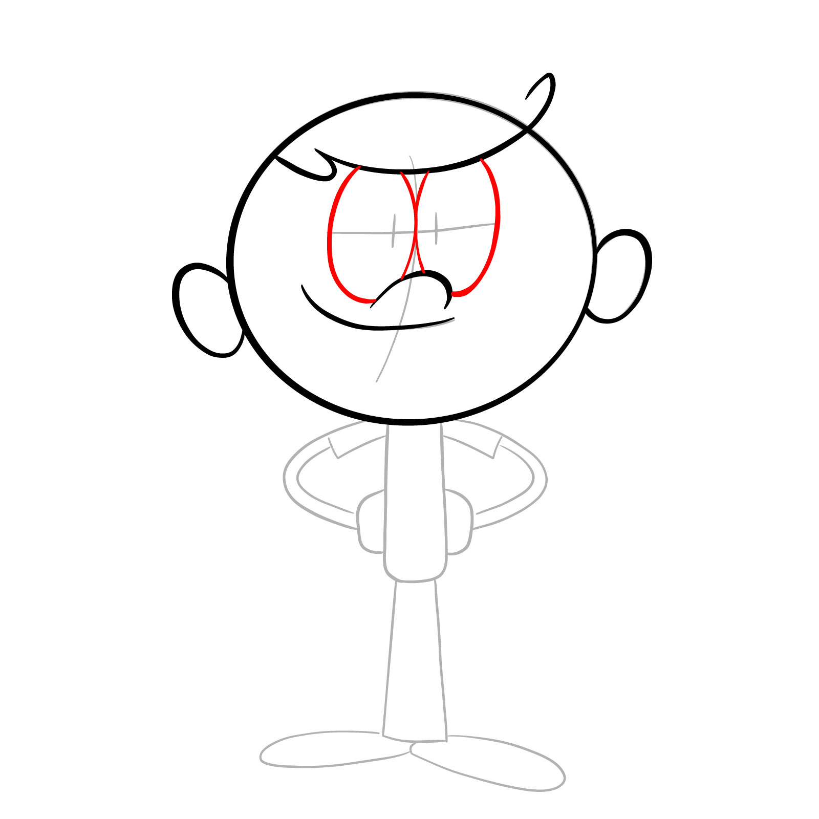 How to draw Lincoln Loud (The Loud House) - step 07