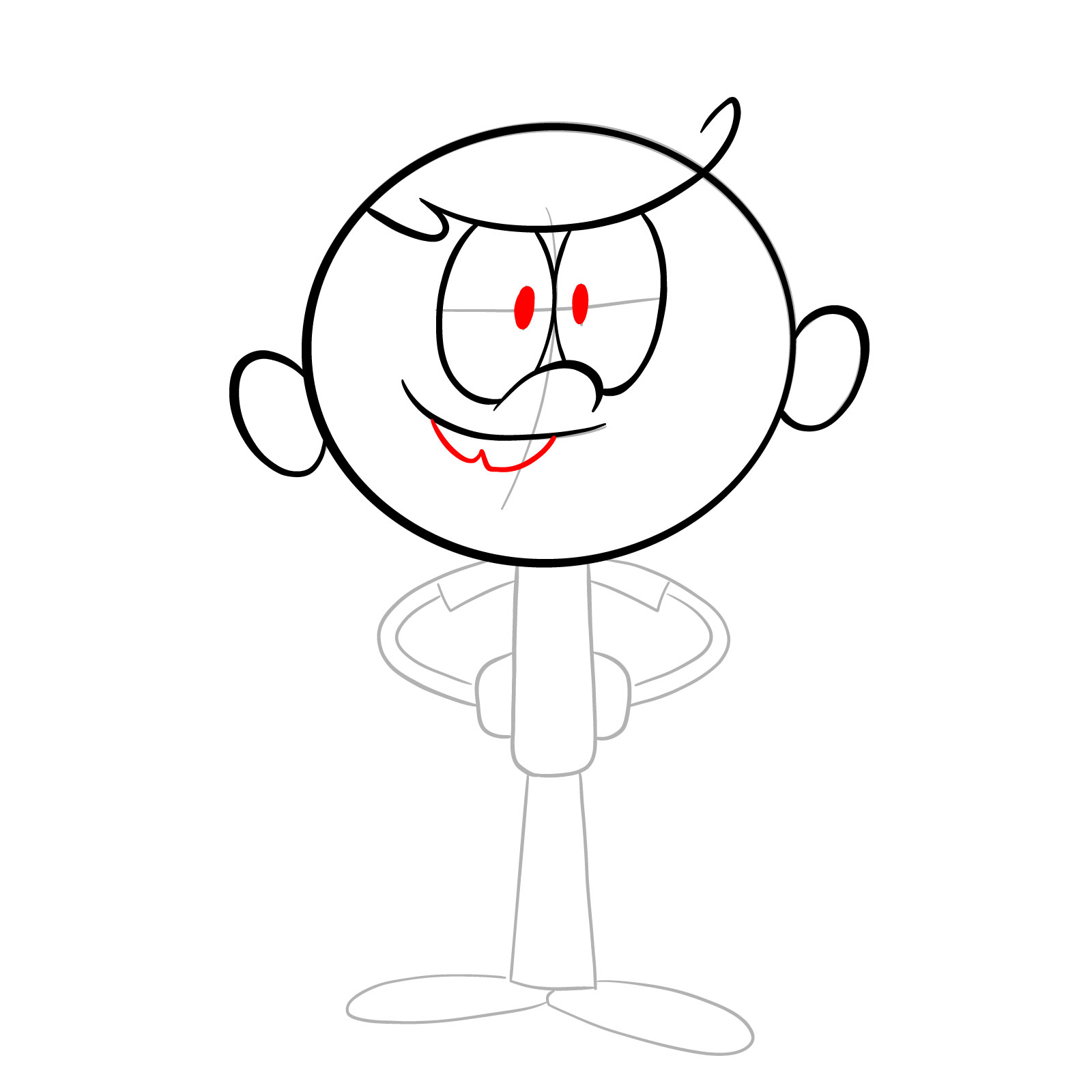 How to draw Lincoln Loud (The Loud House) - step 08