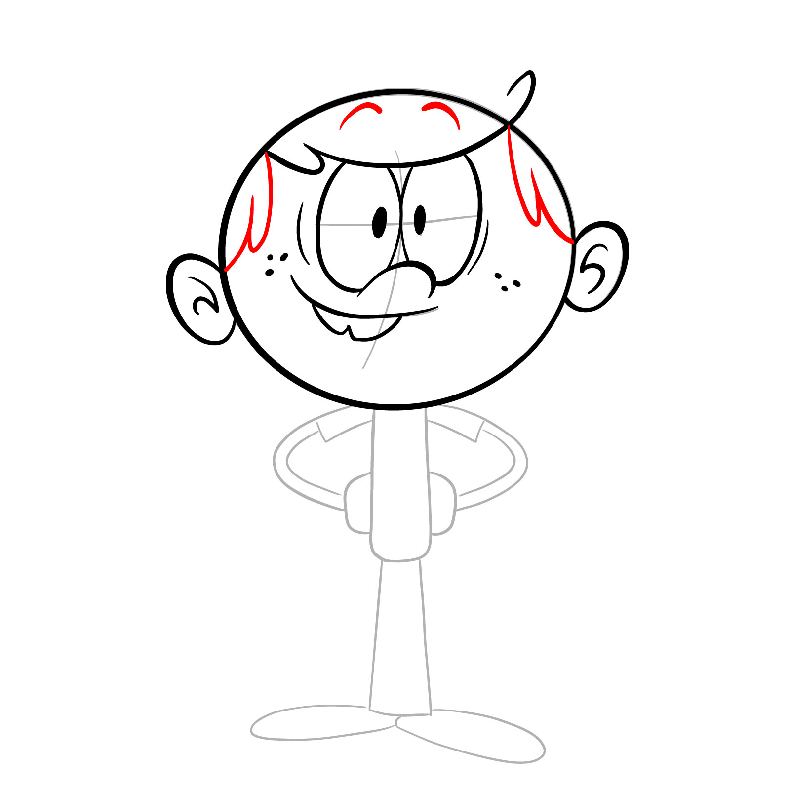 How to draw Lincoln Loud (The Loud House) - step 10