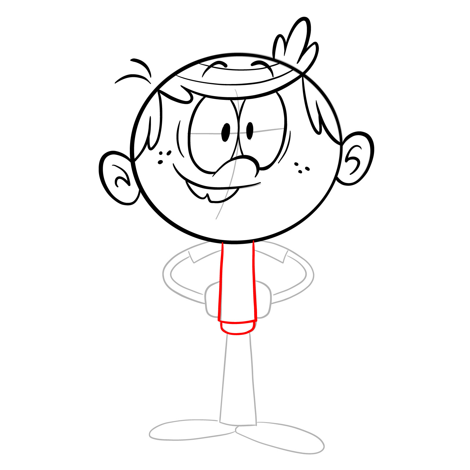 How to draw Lincoln Loud (The Loud House) - step 12