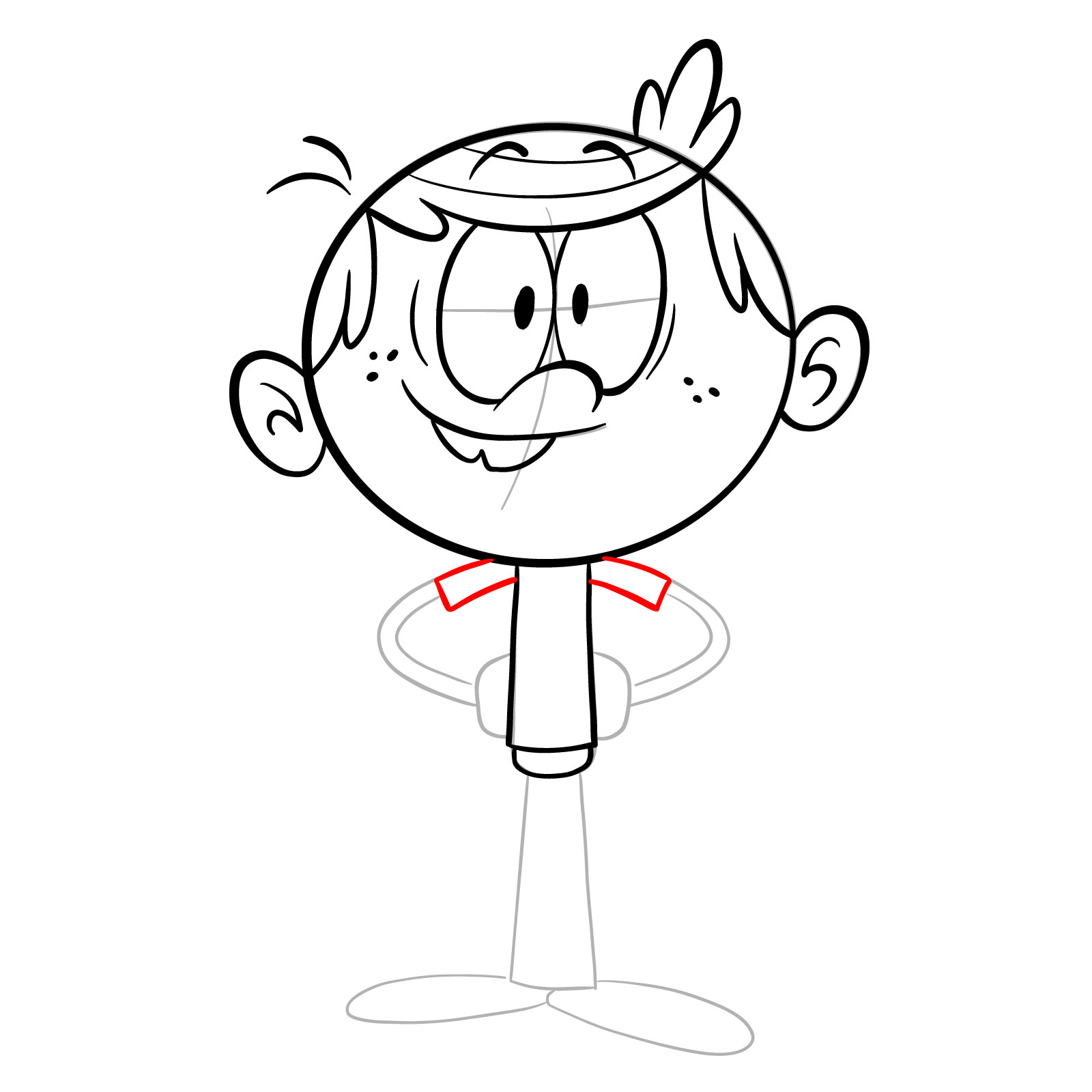 How to draw Lincoln Loud (The Loud House) - step 13
