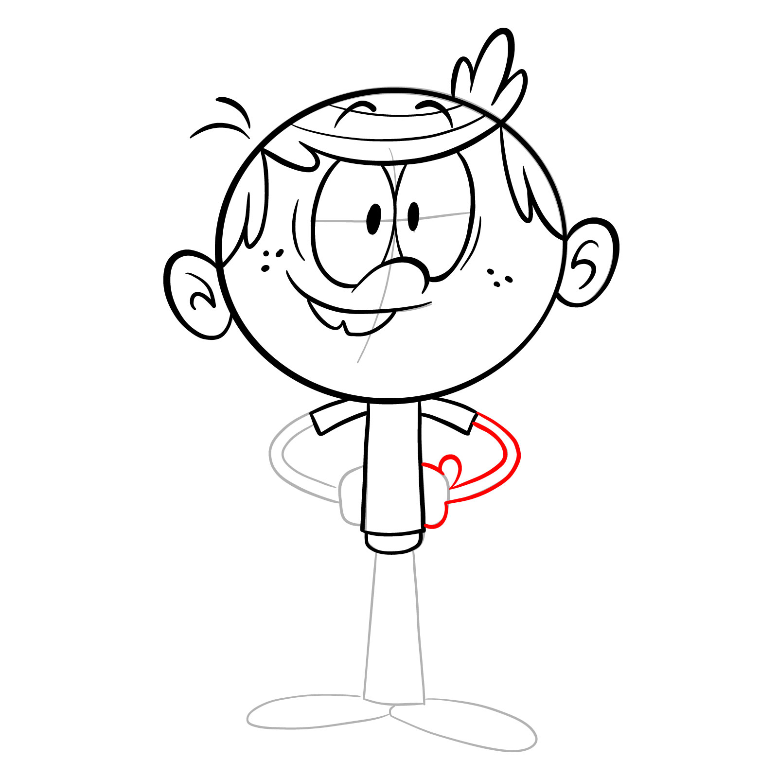 How to draw Lincoln Loud (The Loud House) - step 14