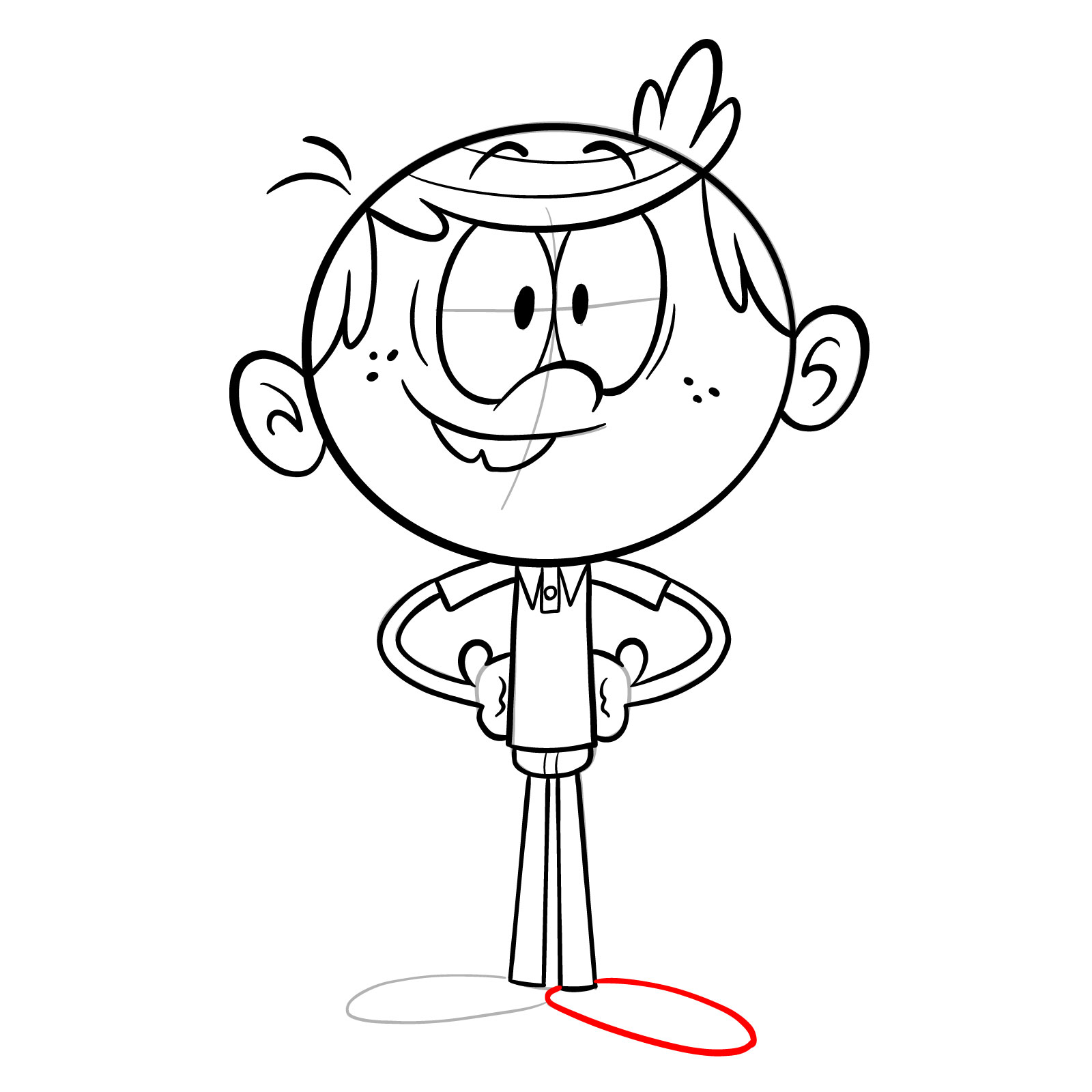 How to draw Lincoln Loud (The Loud House) - step 18