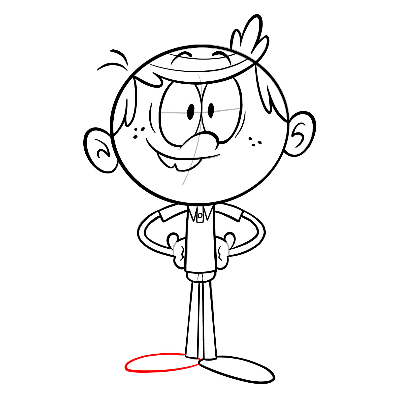 How to draw Lincoln Loud (The Loud House) - step 19