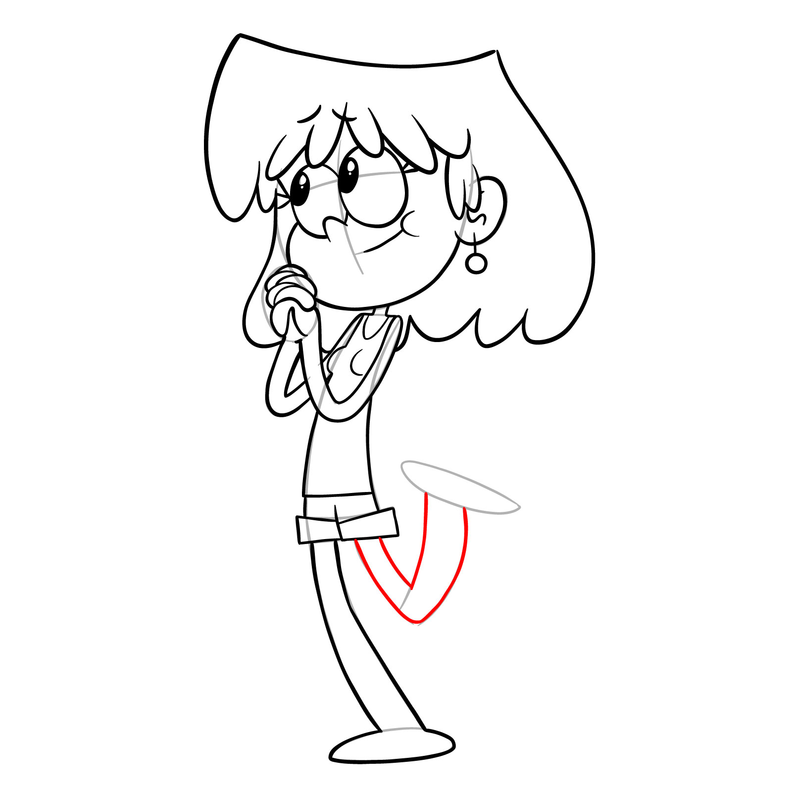 How to draw Lori Loud (The Loud House) - step 23