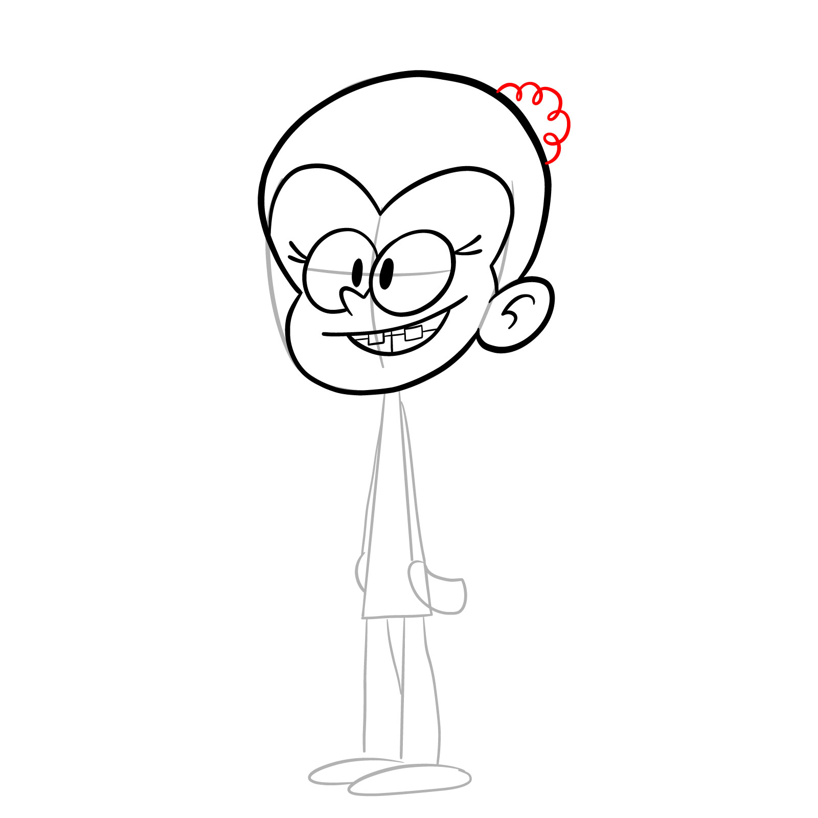 How to draw Luan Loud (The Loud House) - step 12