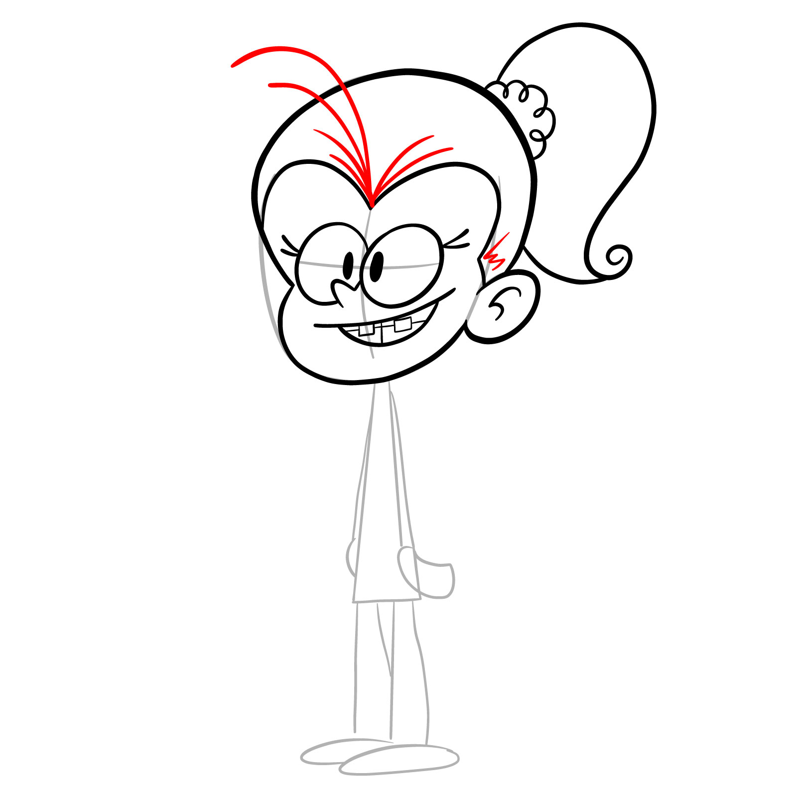 How to draw Luan Loud (The Loud House) - step 14