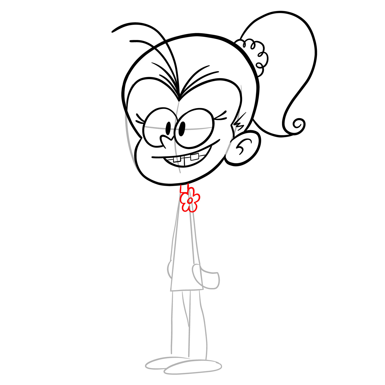 How to draw Luan Loud (The Loud House) - step 15