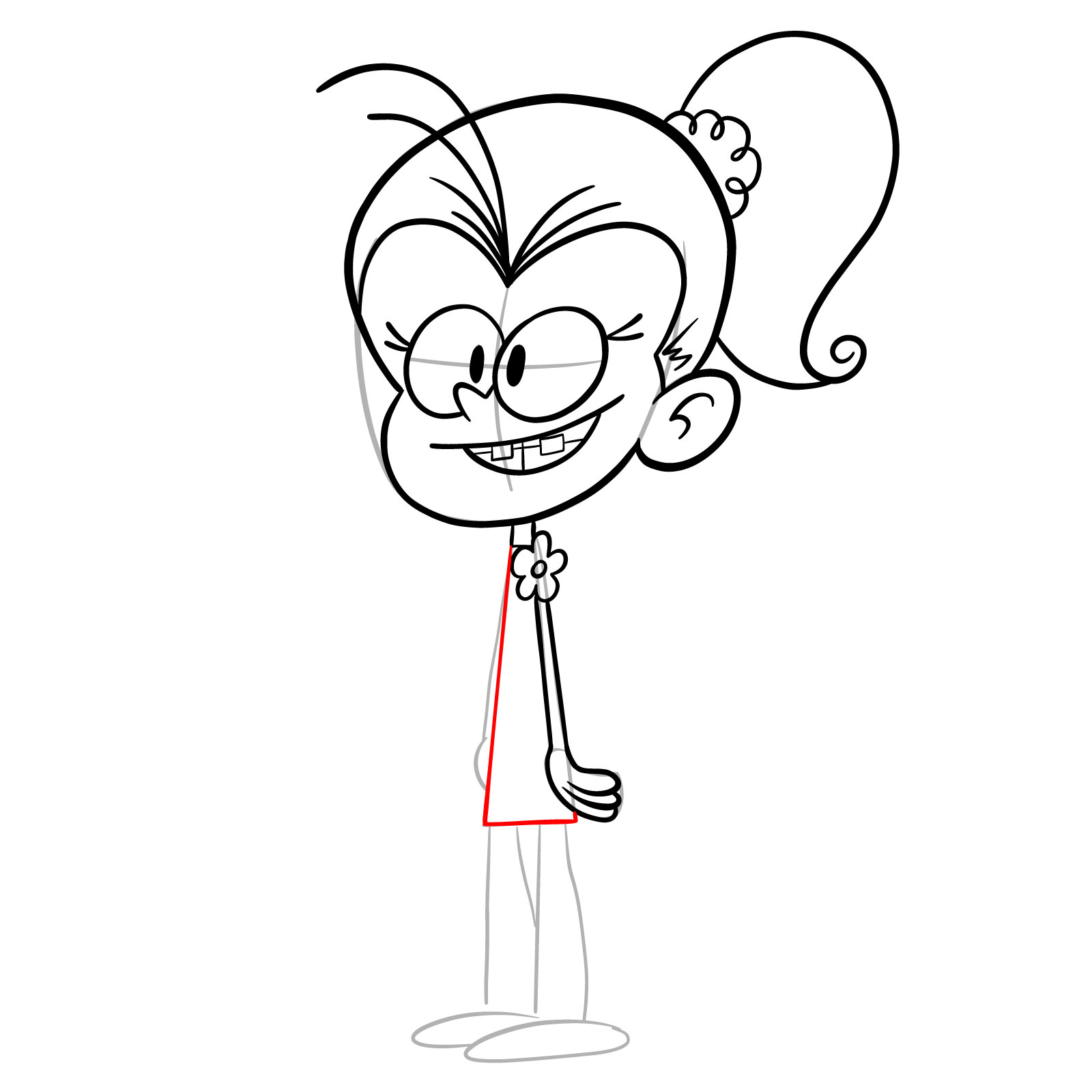 How to draw Luan Loud (The Loud House) - step 17