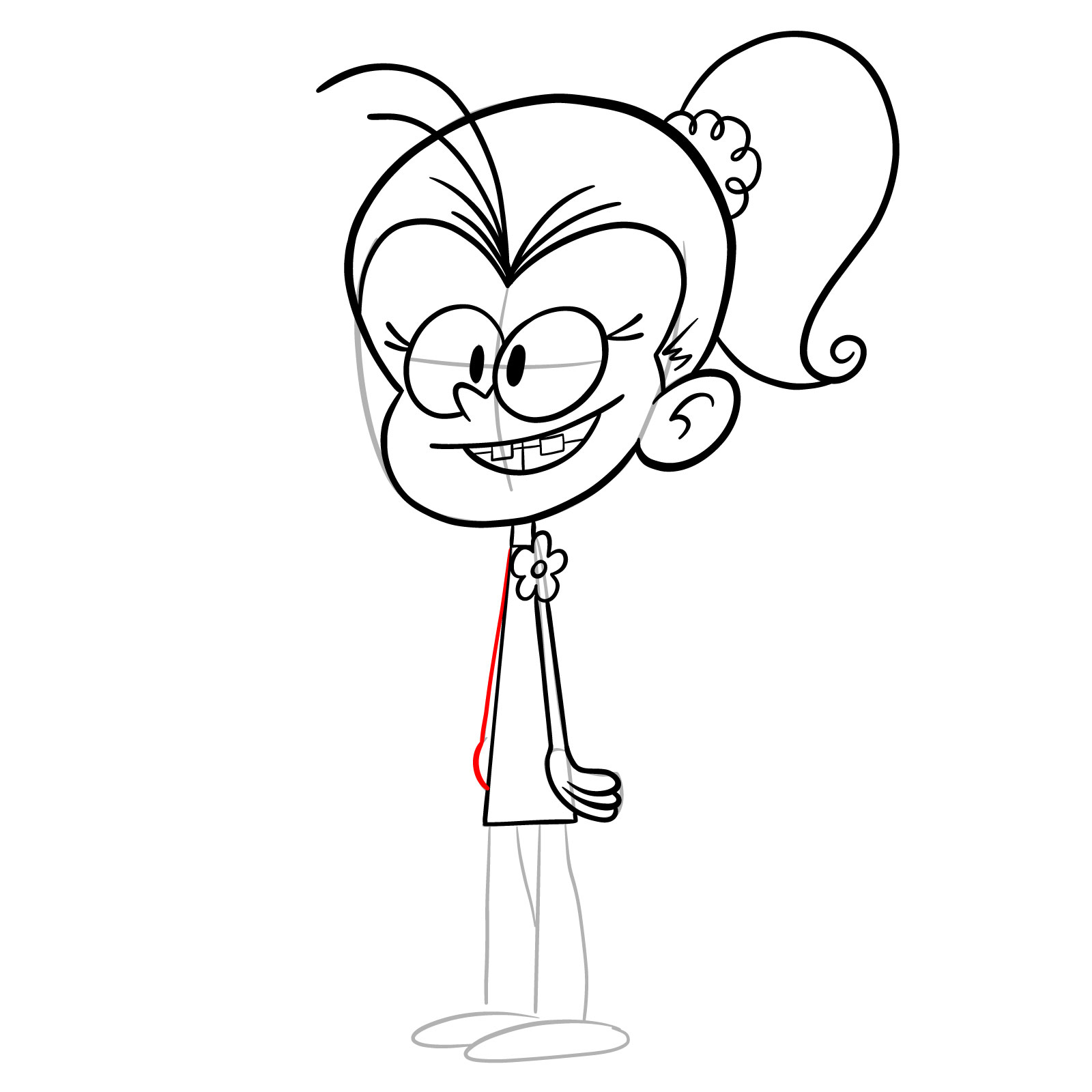 How to draw Luan Loud (The Loud House) - step 18