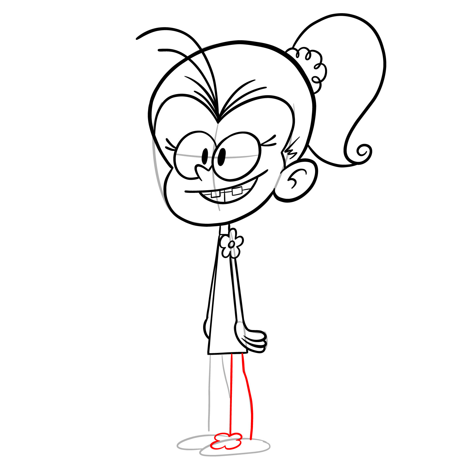 How to draw Luan Loud (The Loud House) - step 19