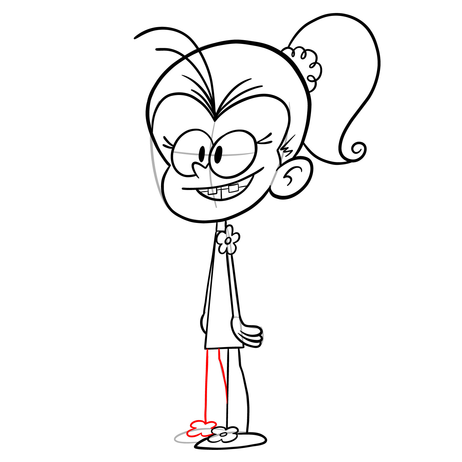 How to draw Luan Loud (The Loud House) - step 21