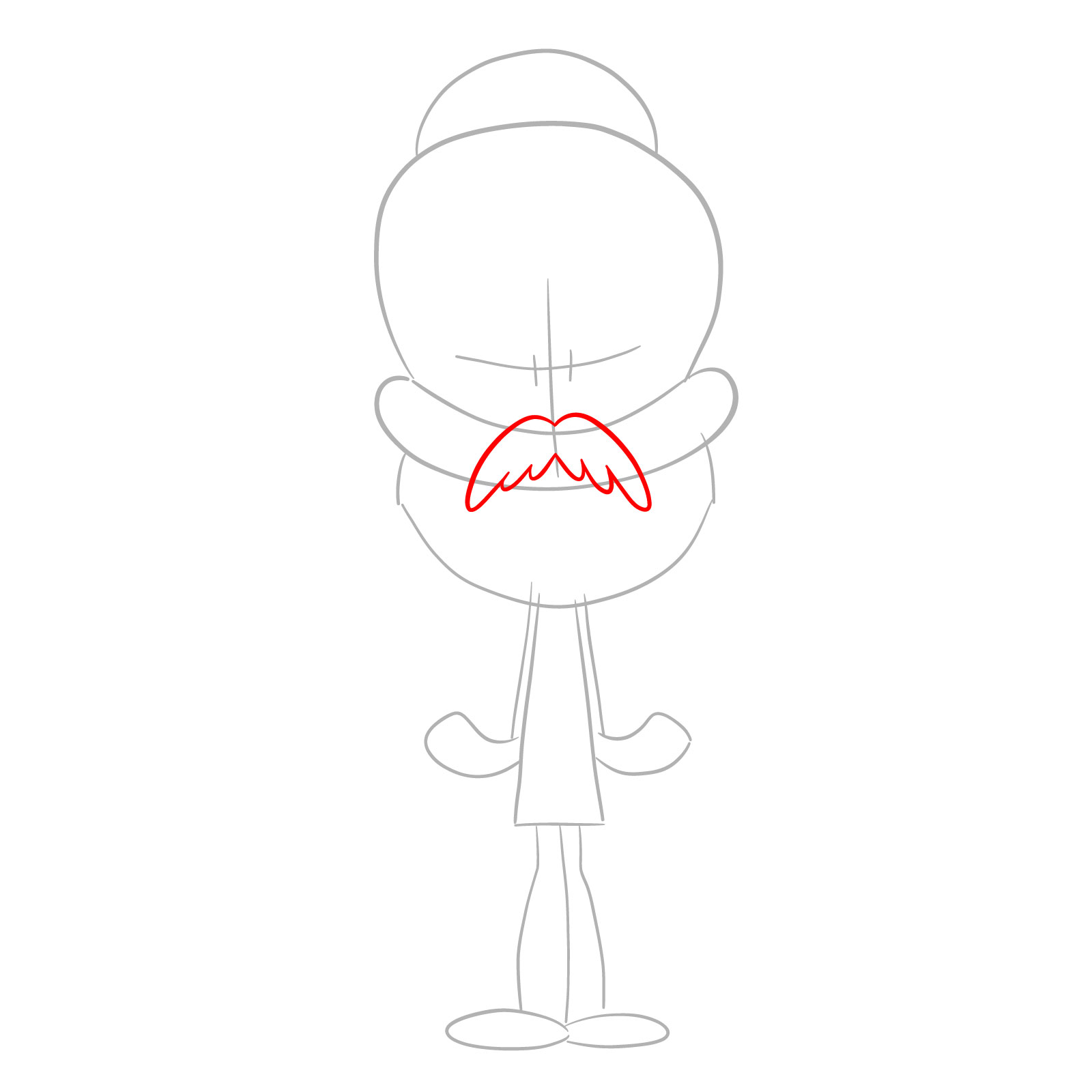 How to draw bearded Luan Loud - step 04