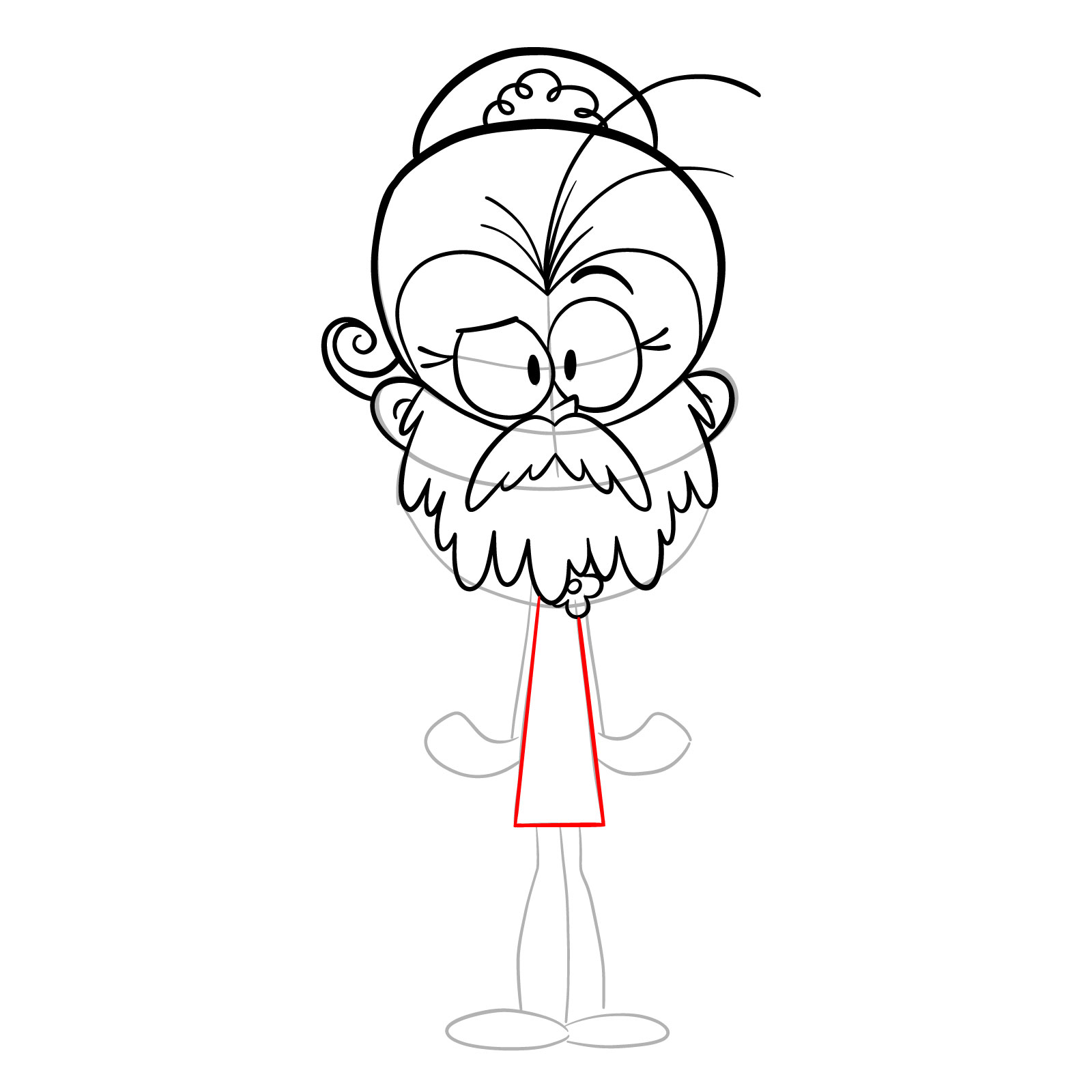 How to draw bearded Luan Loud - step 16