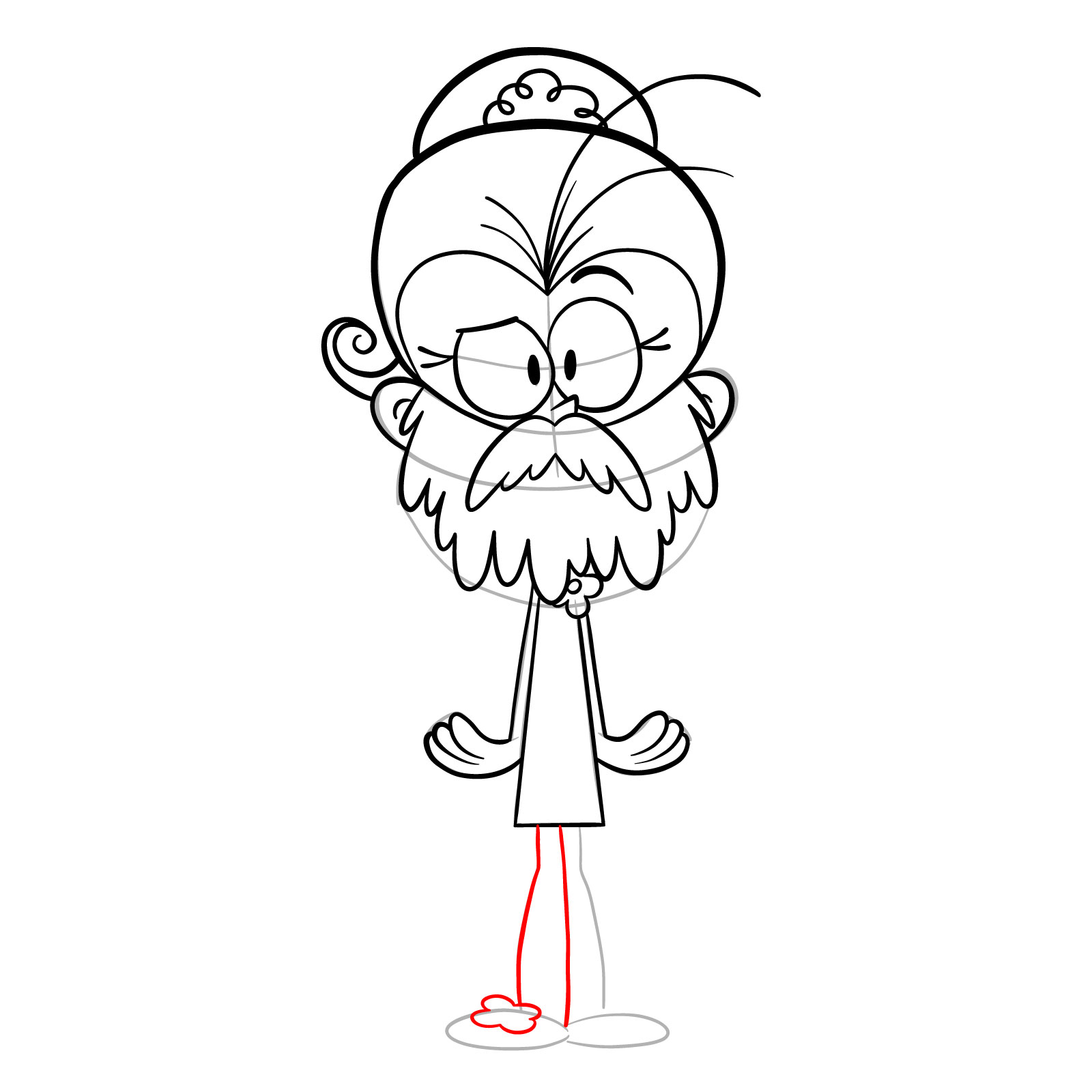 How to draw bearded Luan Loud - step 18
