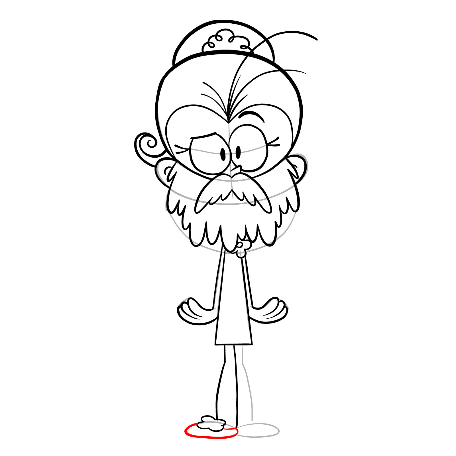How to draw bearded Luan Loud - step 19