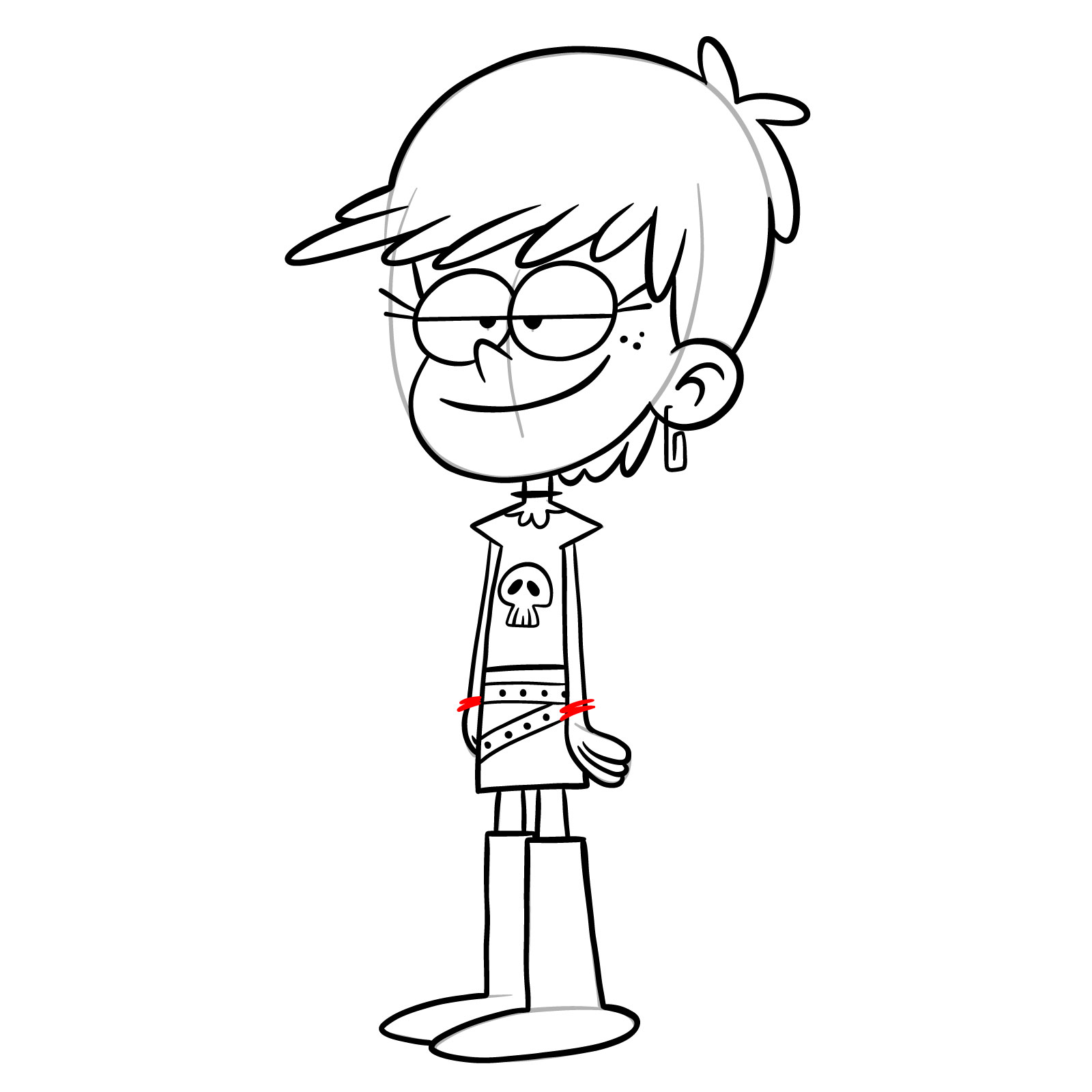 How to draw Luna Loud (The Loud House) - step 26