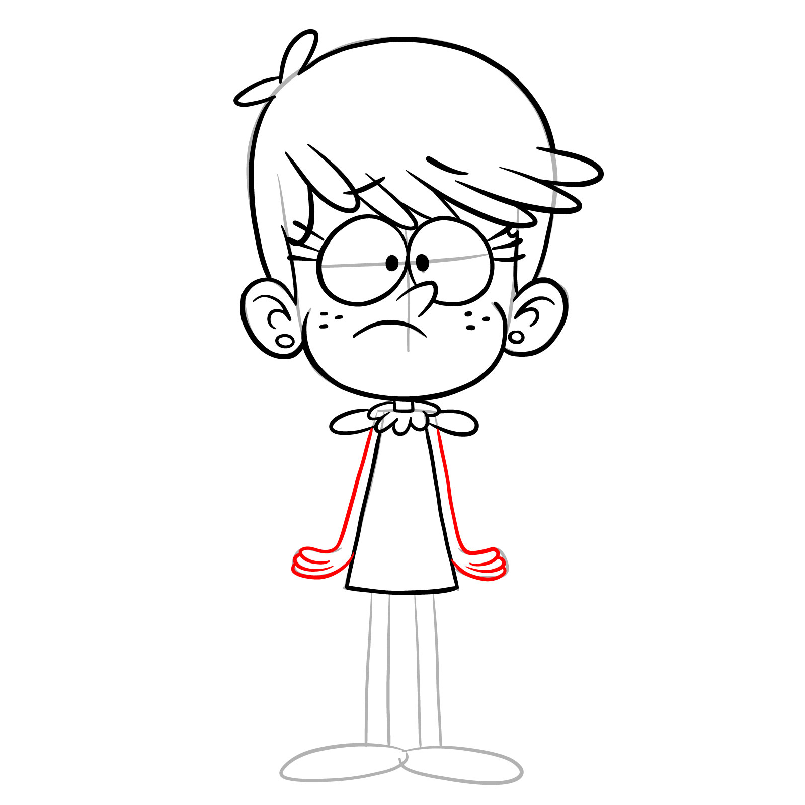 How to draw young Luna Loud - step 15
