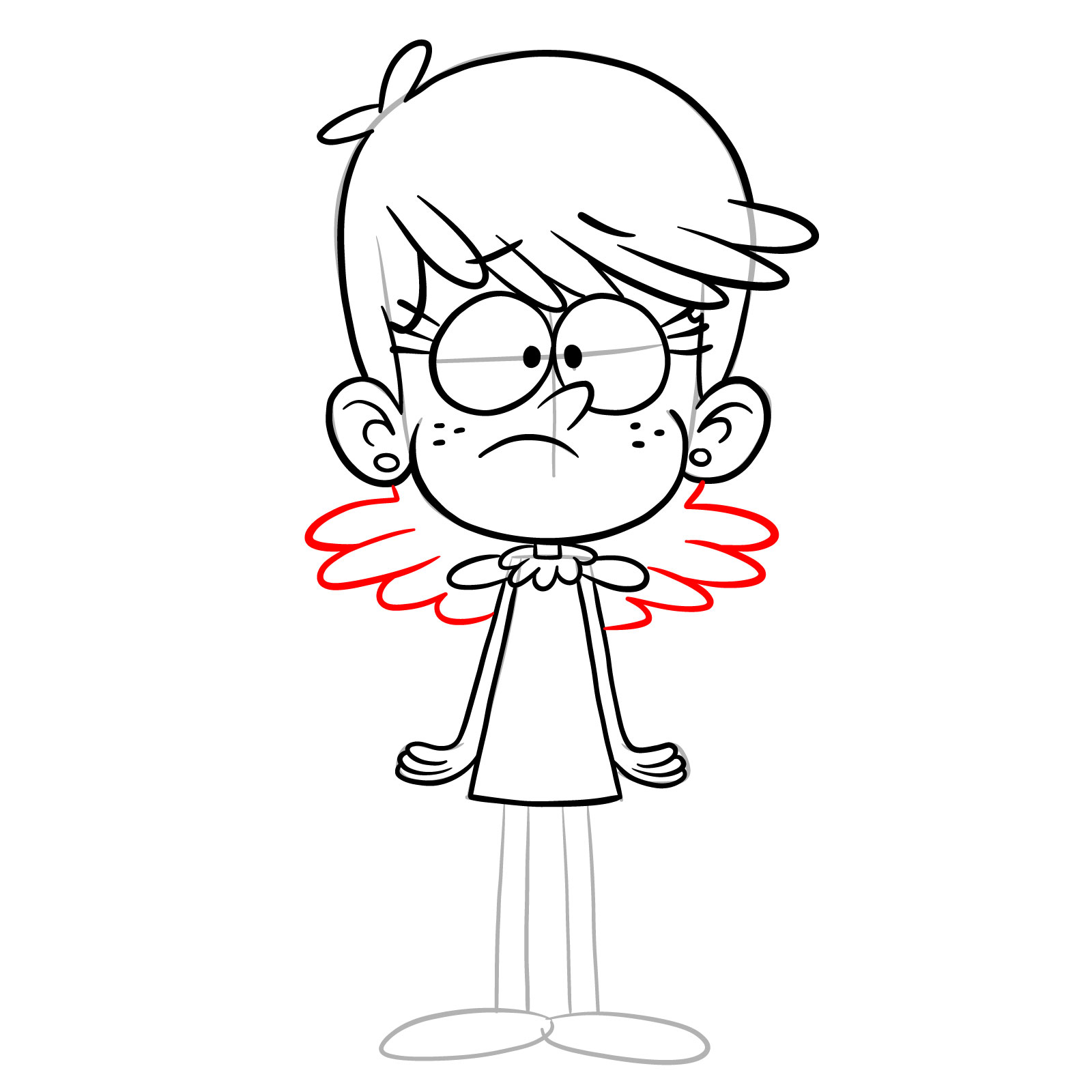 How to draw young Luna Loud - step 16