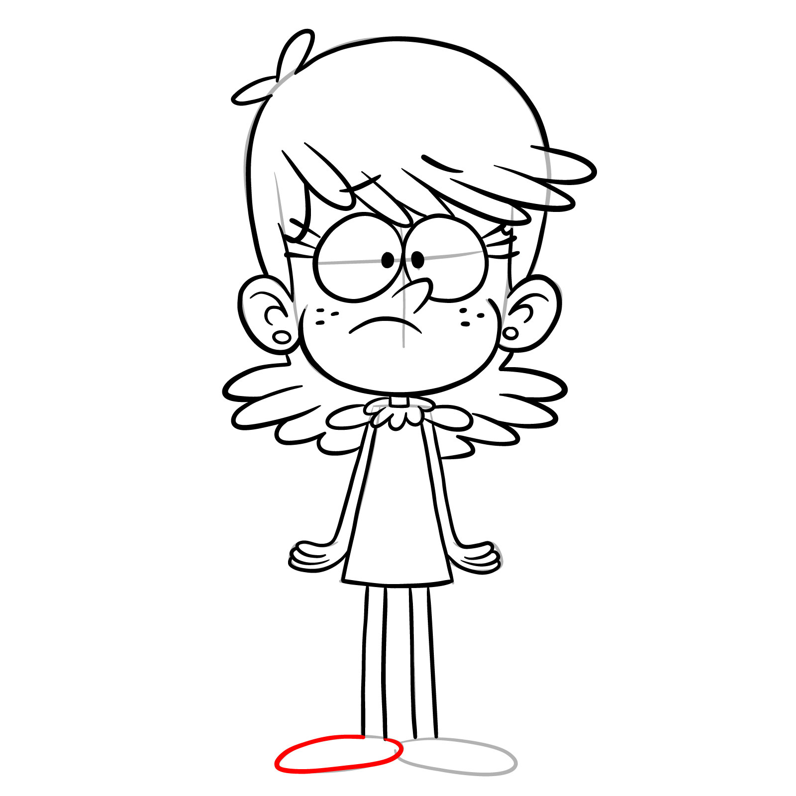 How to draw young Luna Loud - step 18