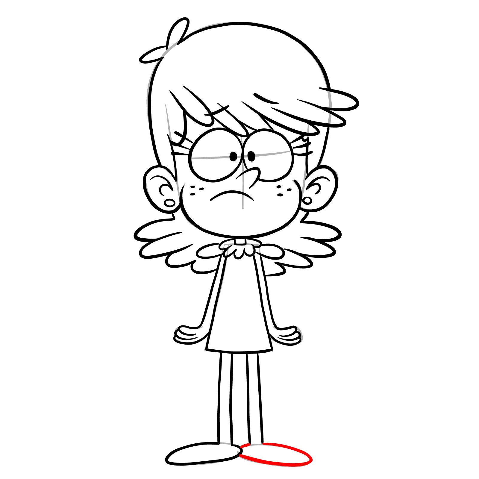 How to draw young Luna Loud - step 19