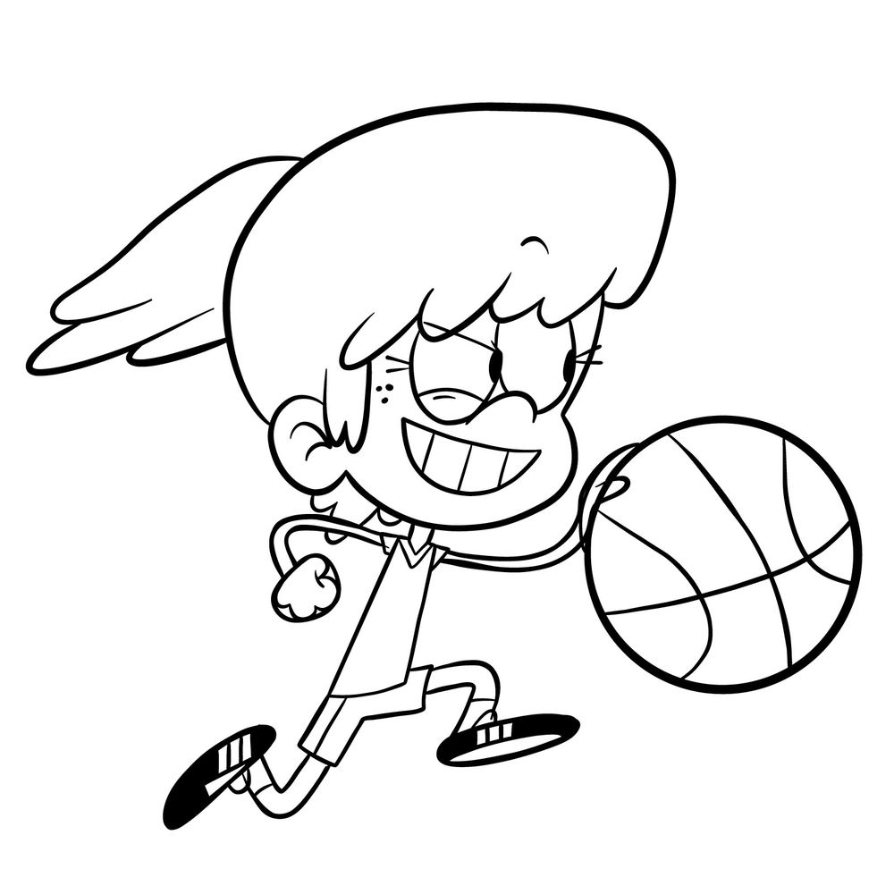 How to draw Lynn Loud playing backetball