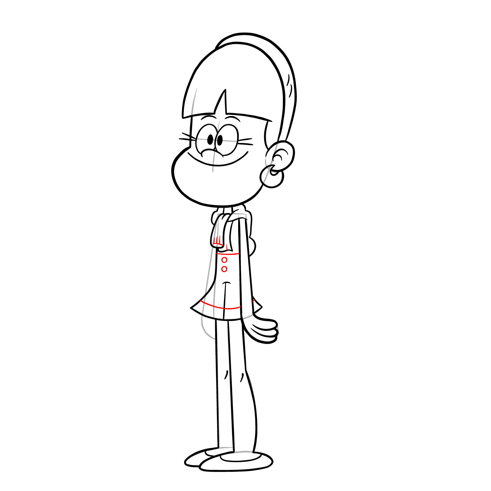 How to draw Beatrix (The Loud House) - step 25