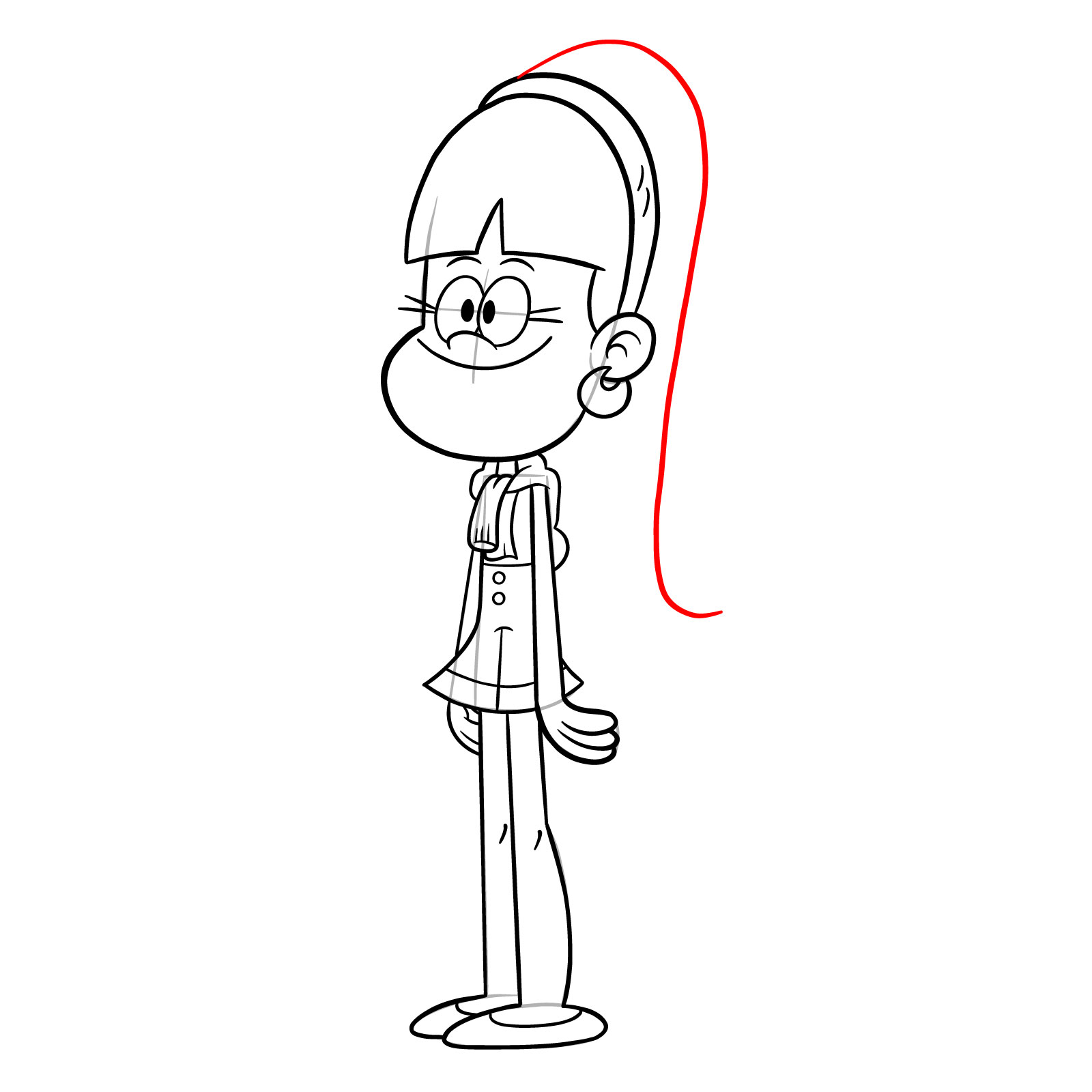 How to draw Beatrix (The Loud House) - step 27