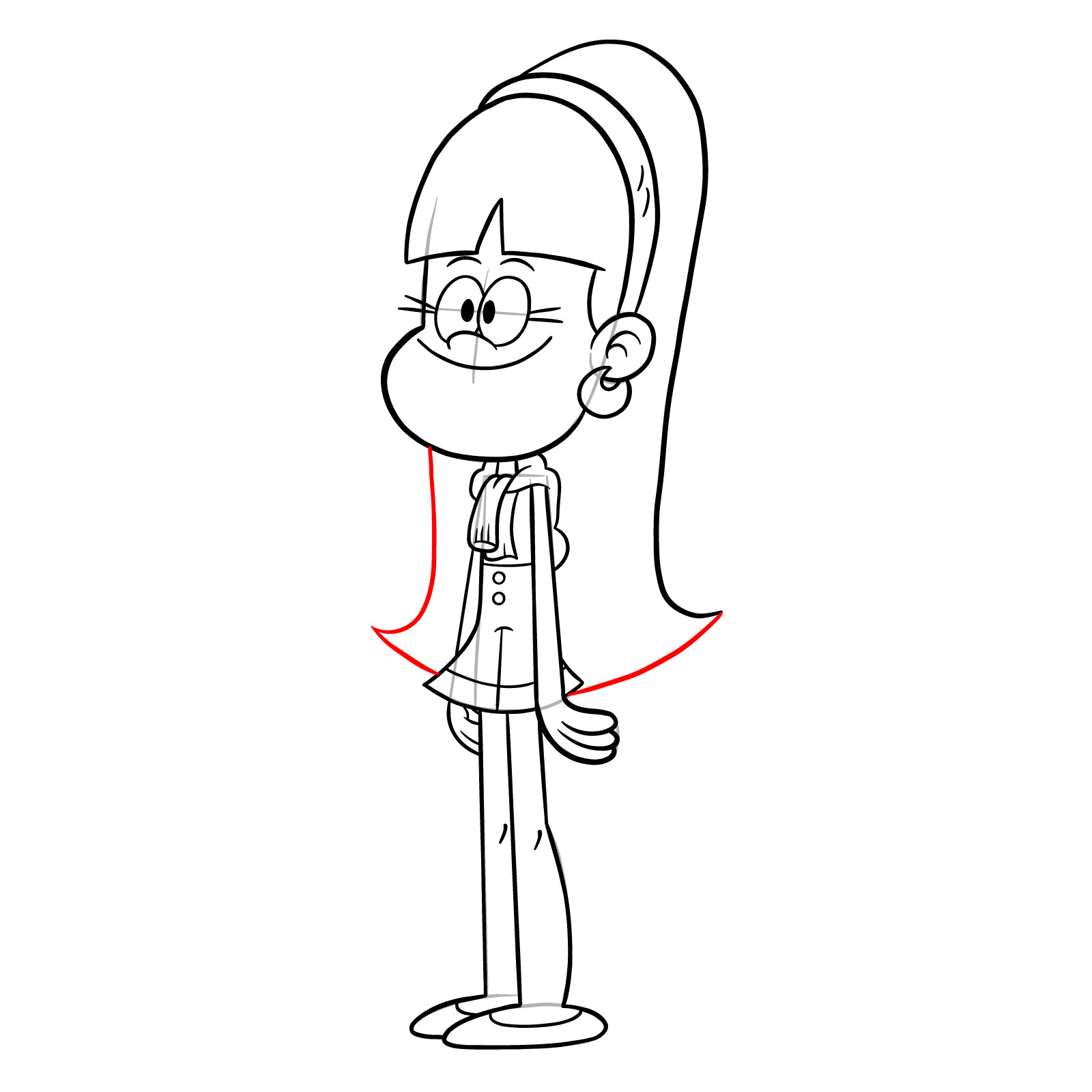 How to draw Beatrix (The Loud House) - step 28