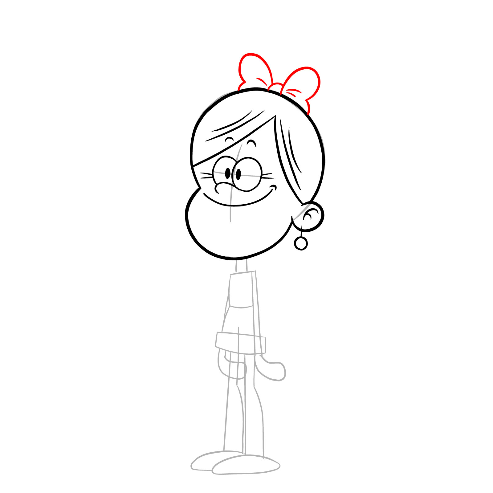 How to draw Belle (The Loud House) - step 13