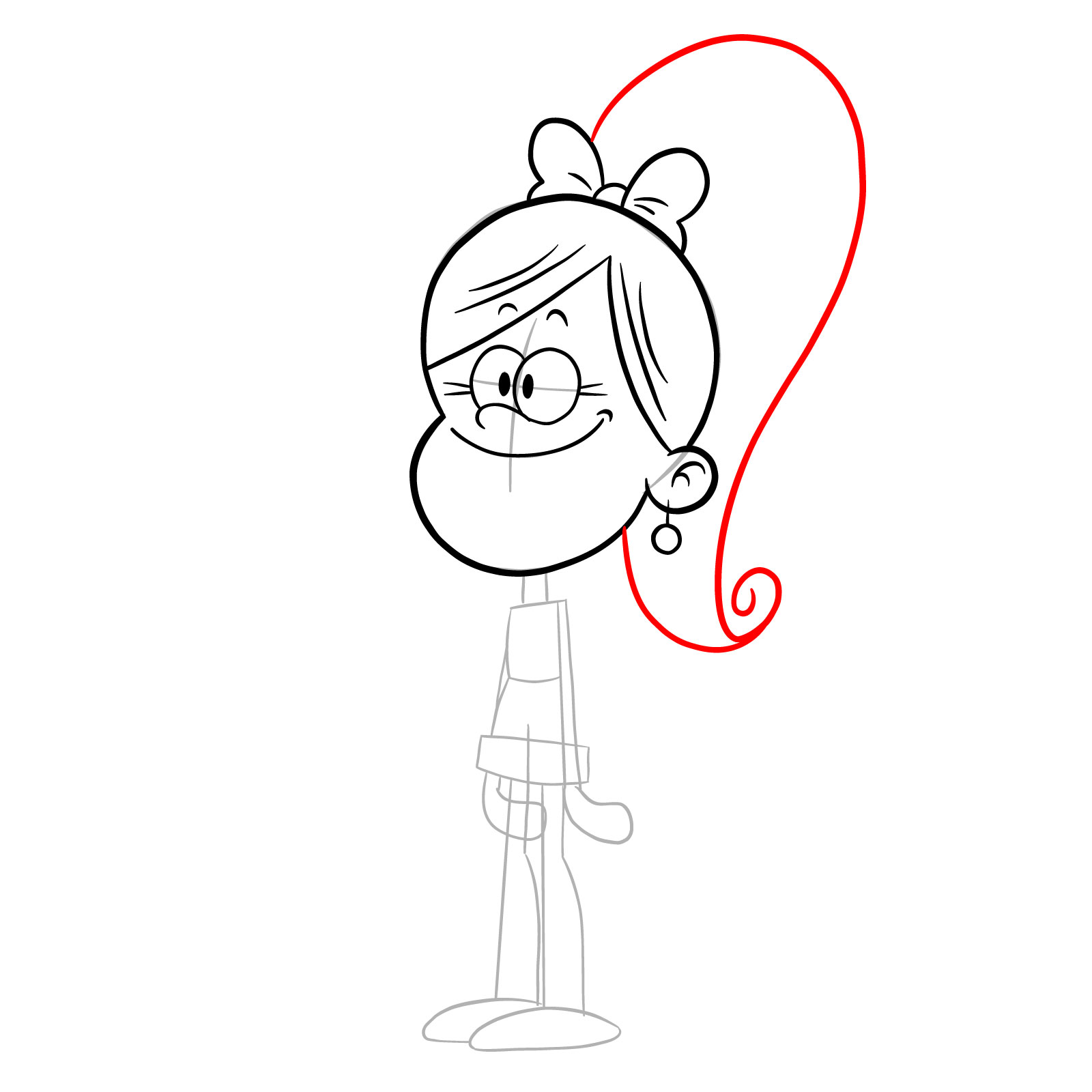 How to draw Belle (The Loud House) - step 14