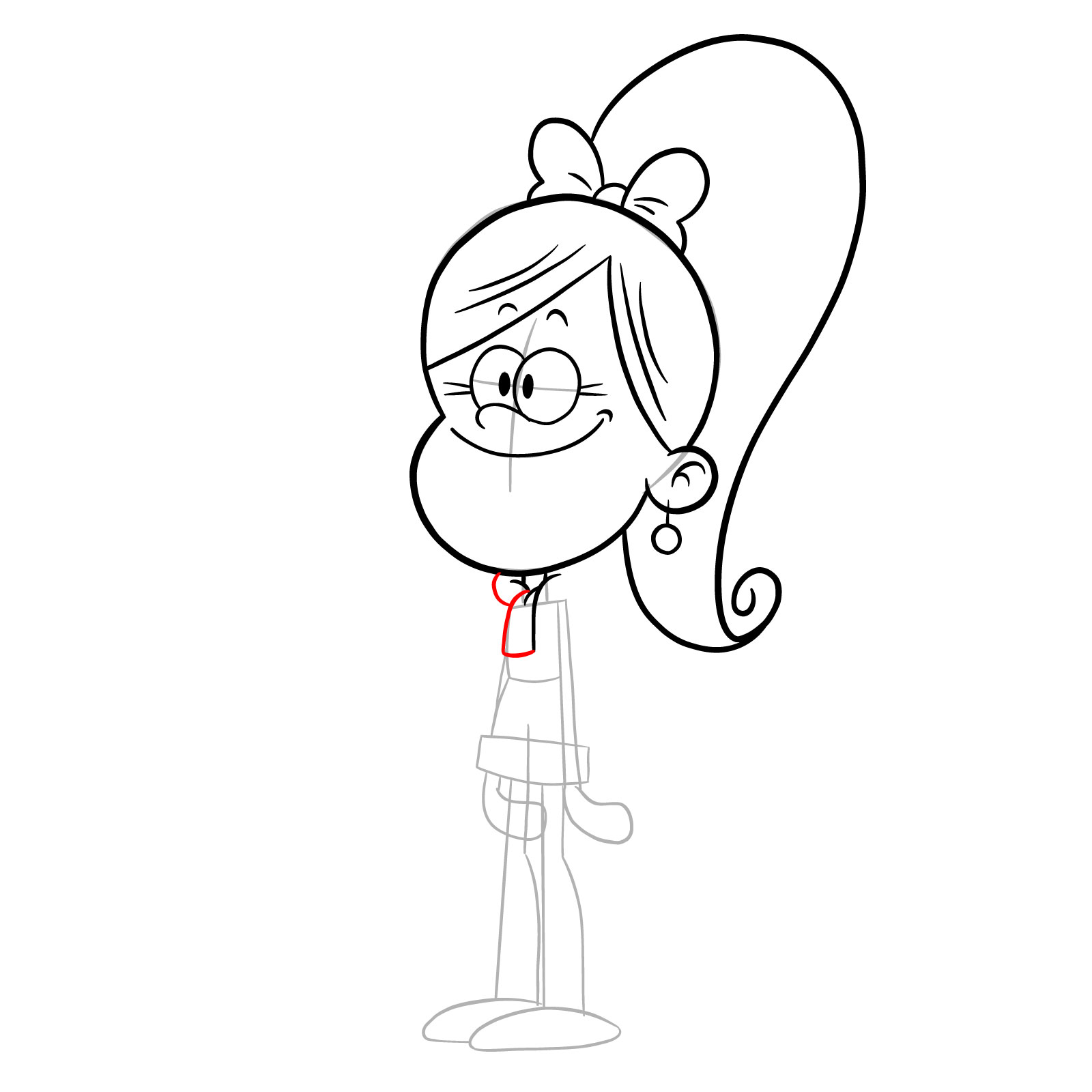 How to draw Belle (The Loud House) - step 16