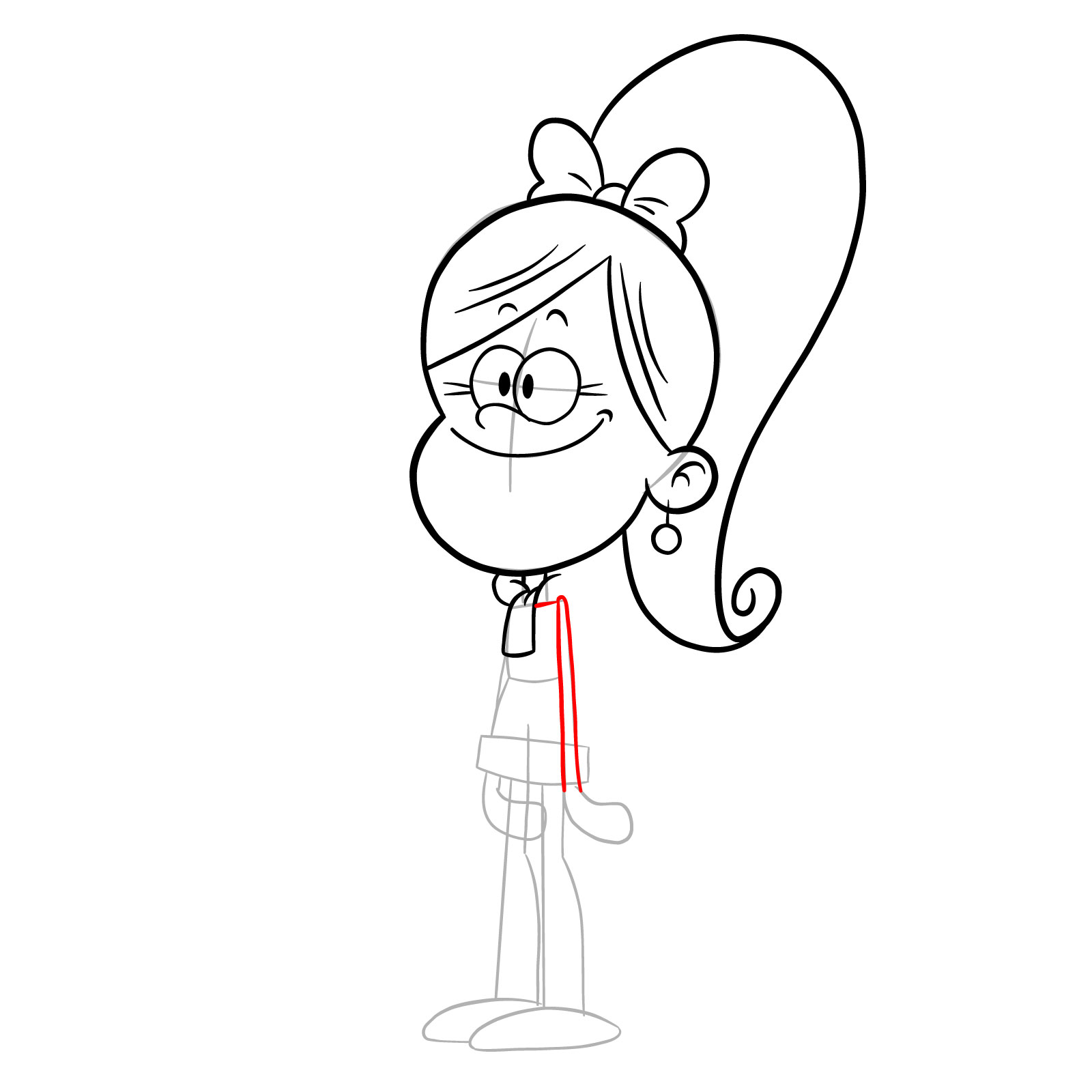 How to draw Belle (The Loud House) - step 17