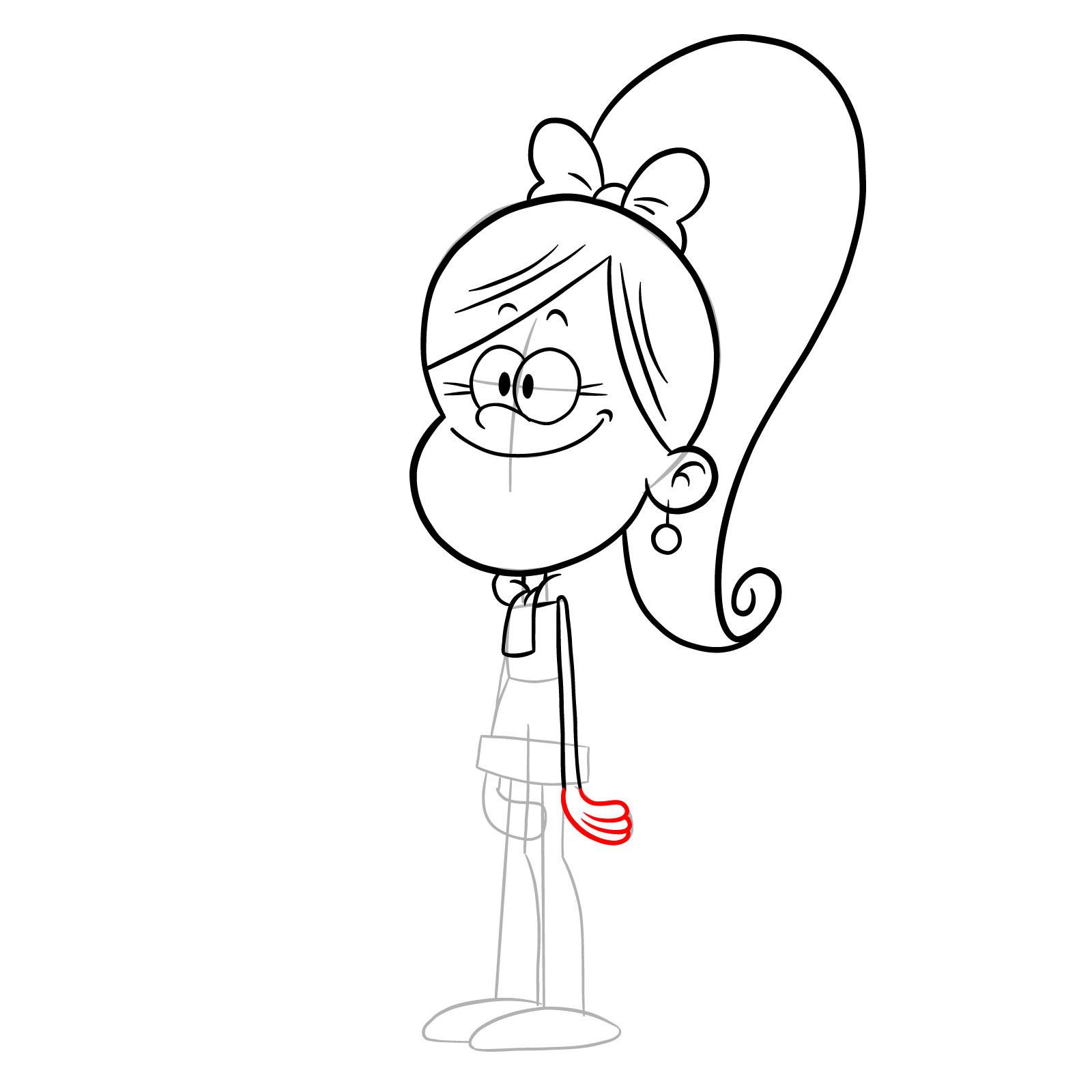How to draw Belle (The Loud House) - step 18