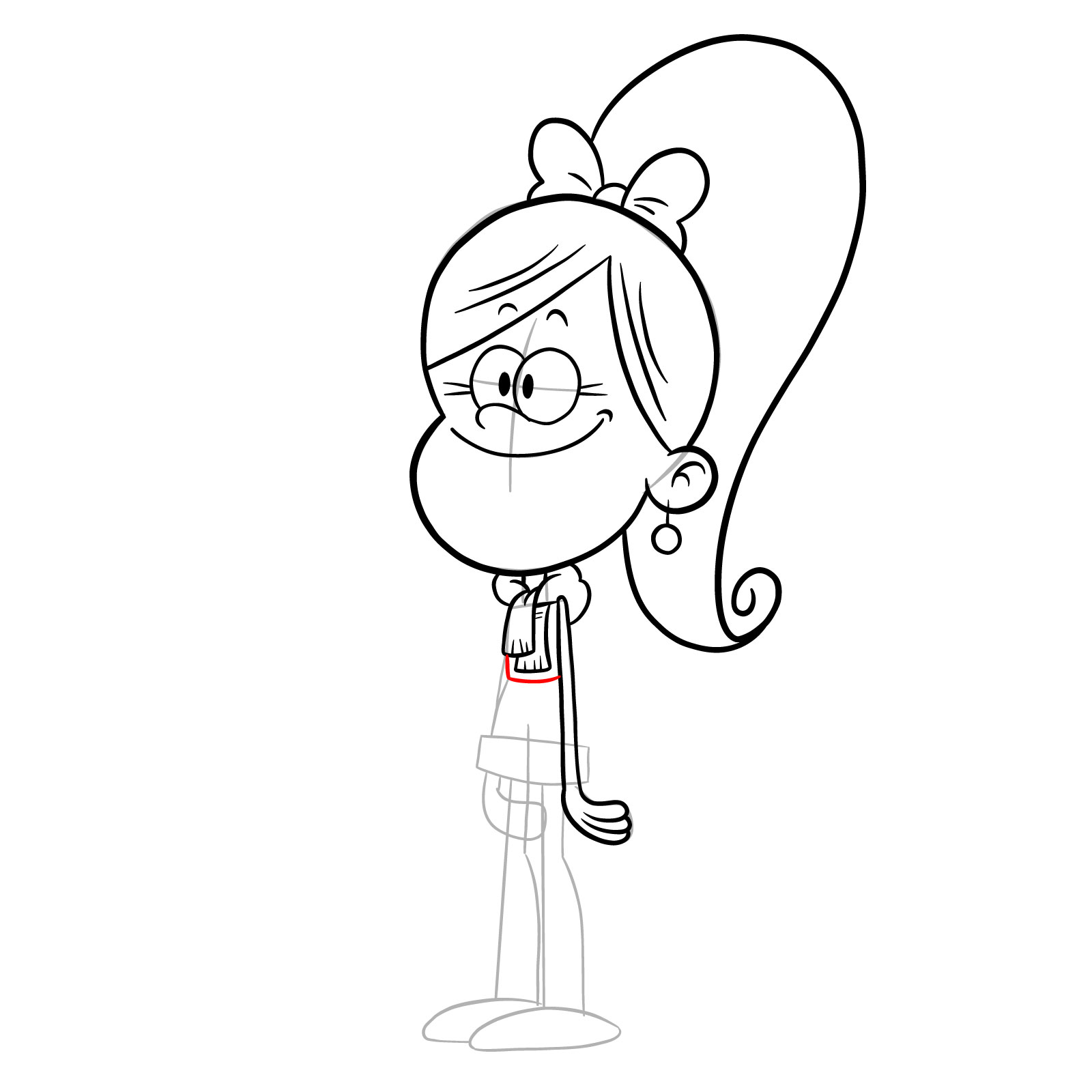 How to draw Belle (The Loud House) - step 20