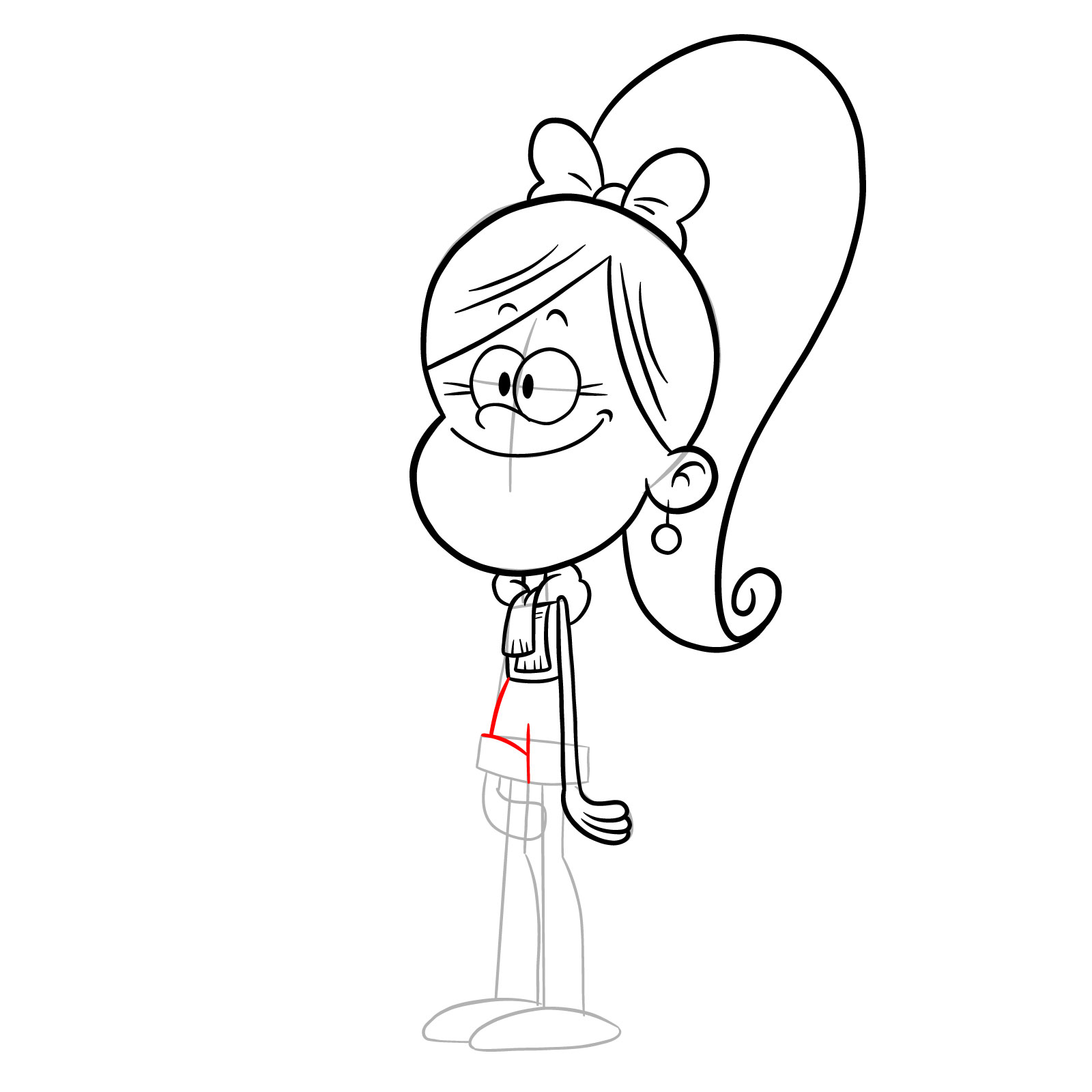 How to draw Belle (The Loud House) - step 21