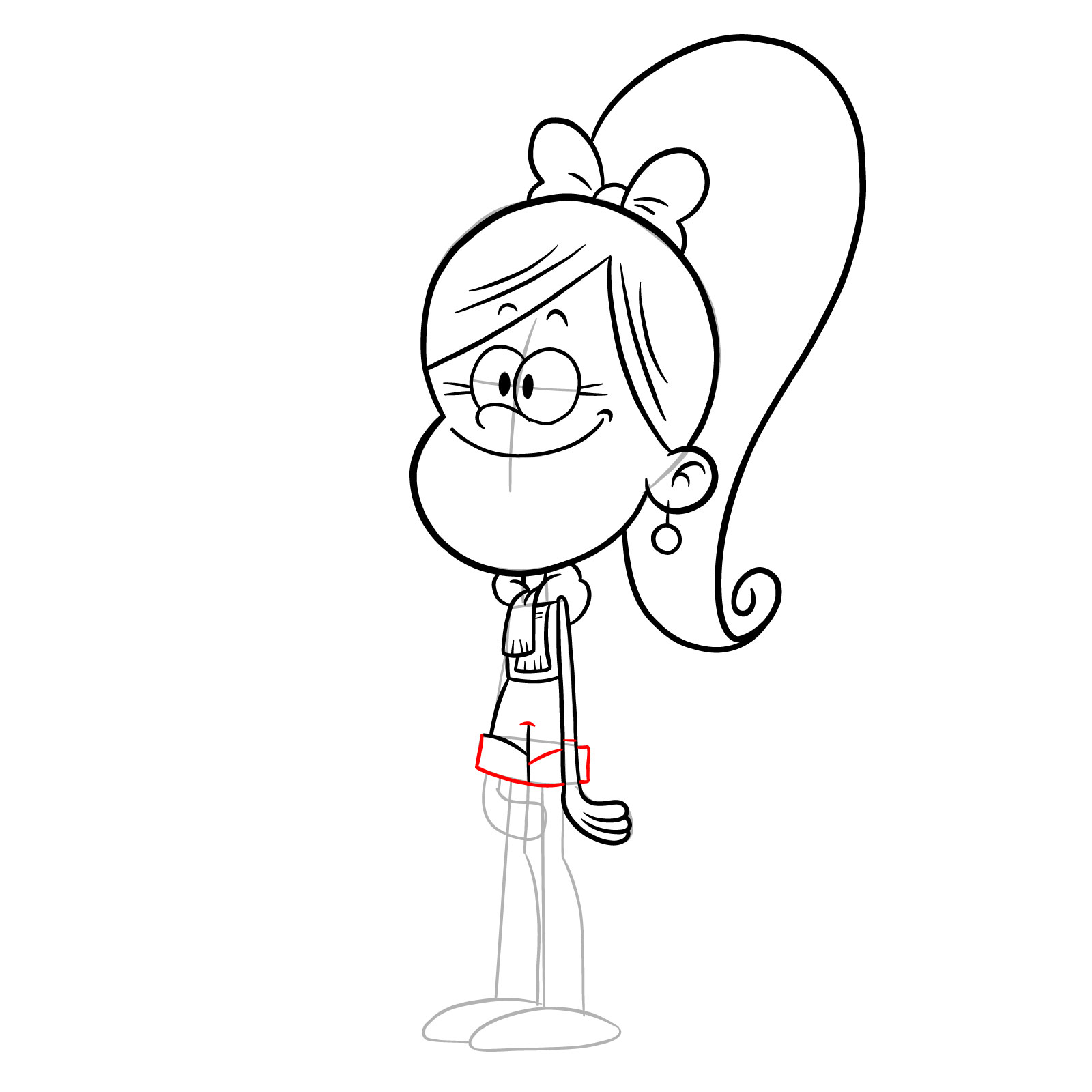 How to draw Belle (The Loud House) - step 22