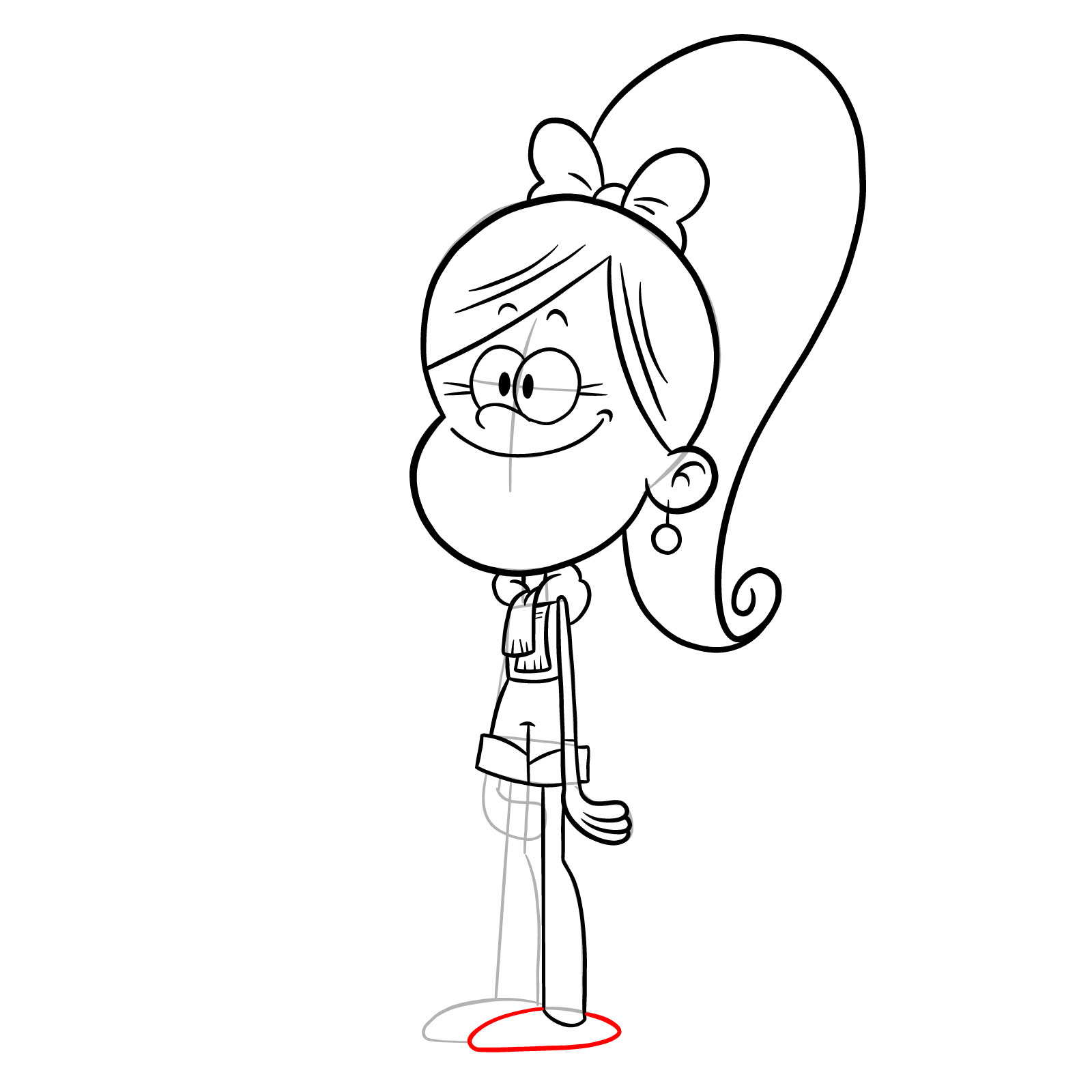 How to draw Belle (The Loud House) - step 24