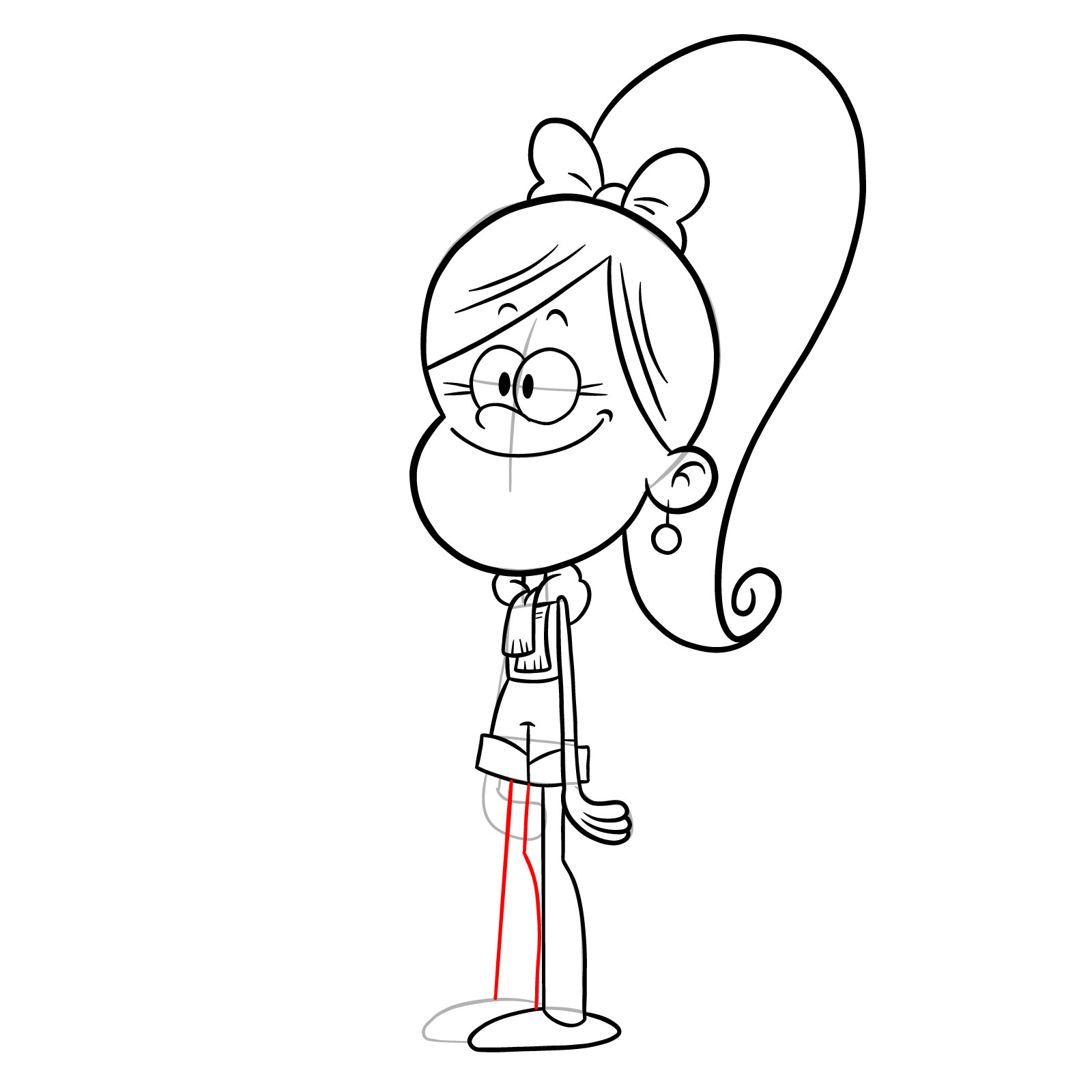 How to draw Belle (The Loud House) - step 25