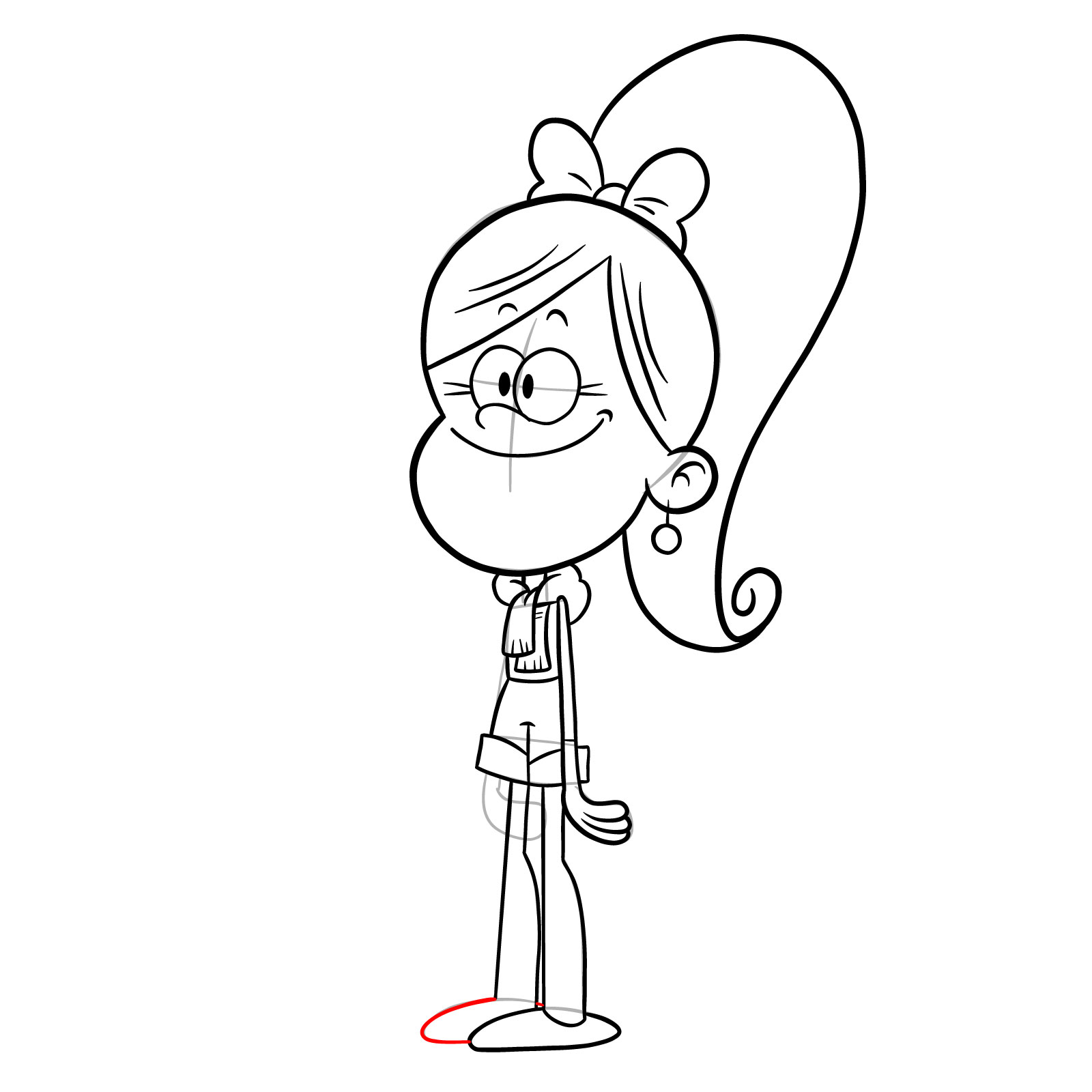 How to draw Belle (The Loud House) - step 26