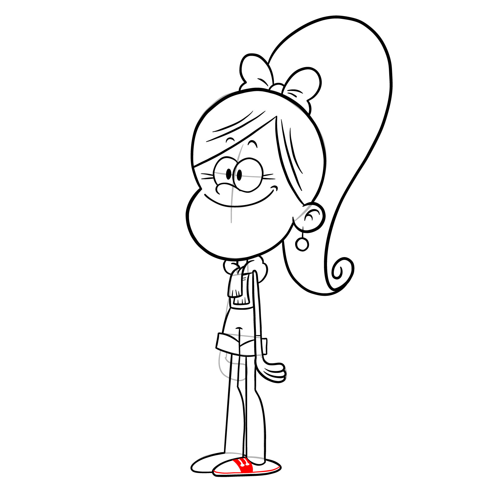 How to draw Belle (The Loud House) - step 27